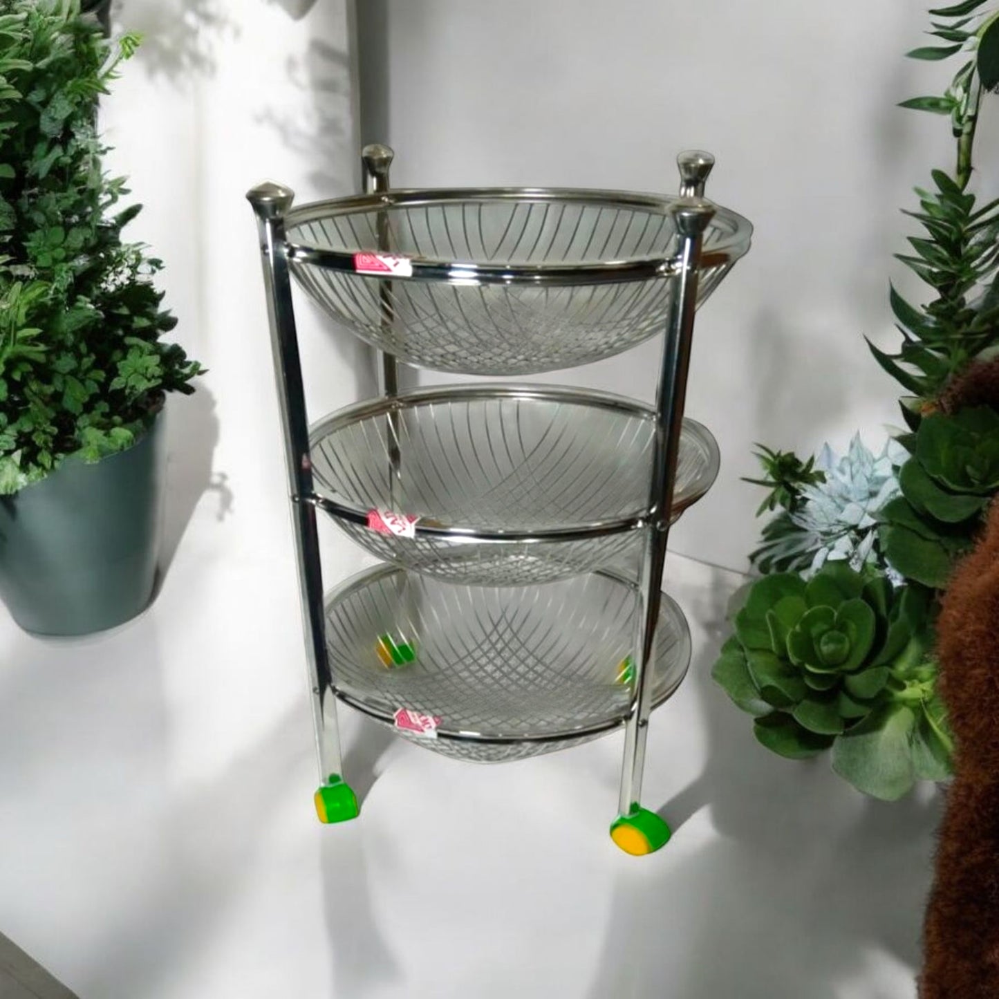 Stainless Steel 3-Tier Basket Stand
