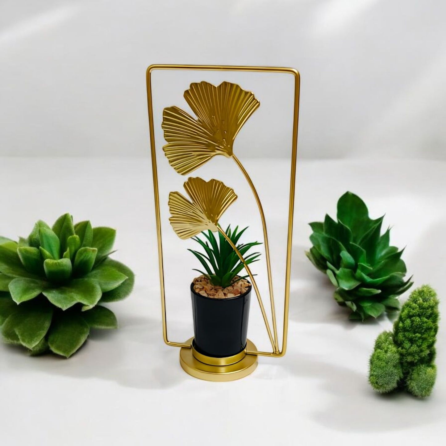 Leaf Gold Metal Decorative Planter