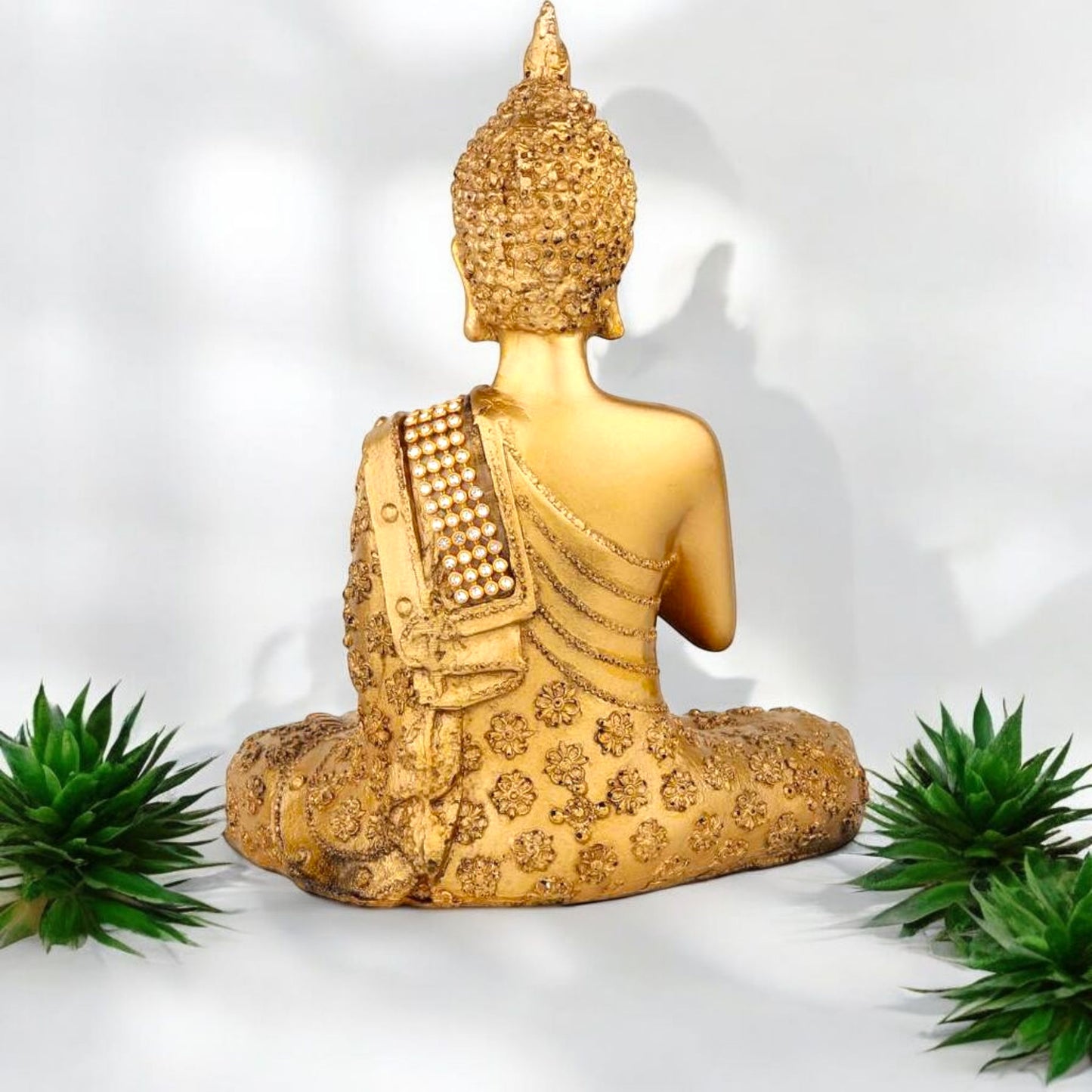 Serene Golden Buddha Meditation Statue