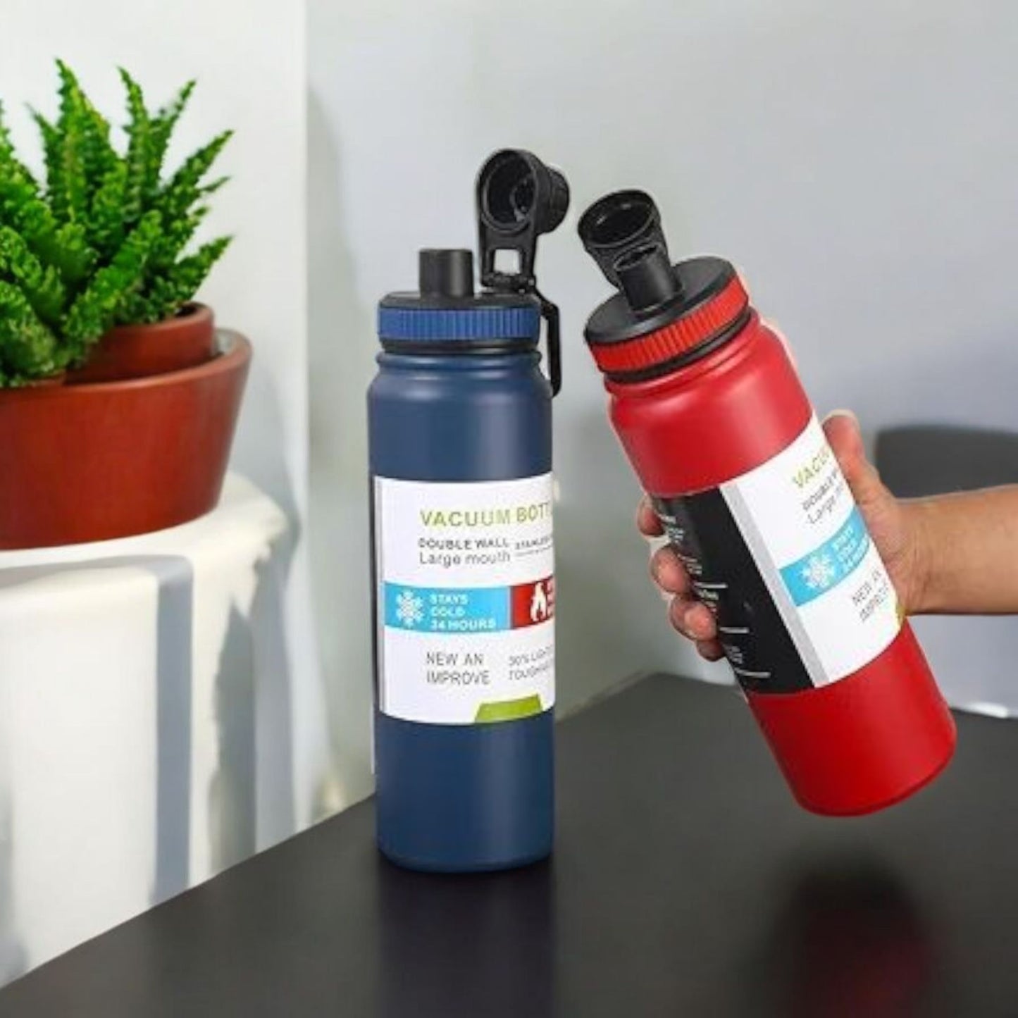 Red Double Wall Vacuum Water