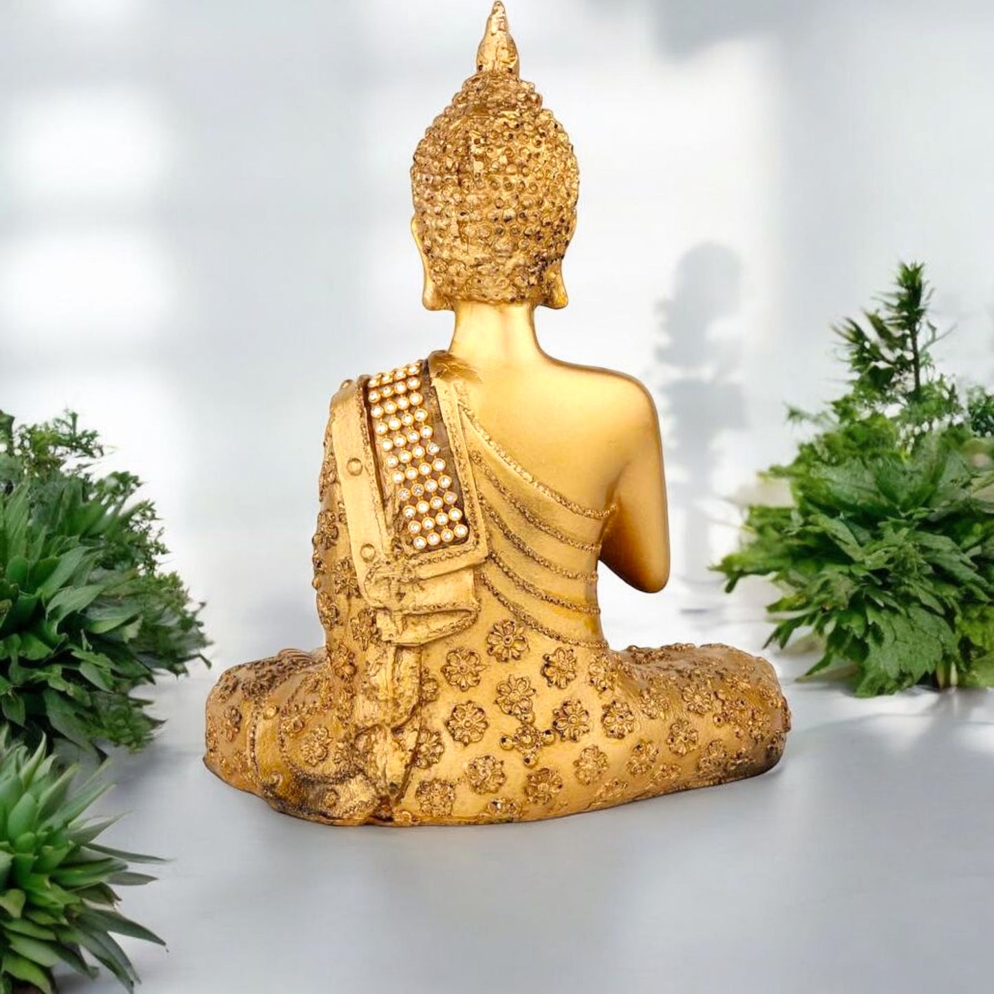 Serene Golden Buddha Meditation Statue