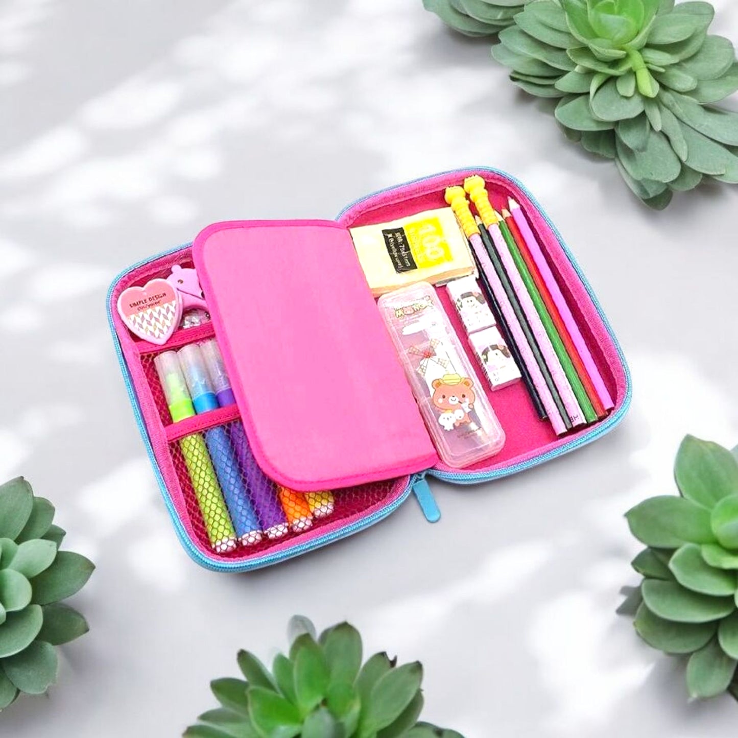 Colorful Unicorn-Themed Pencil Case