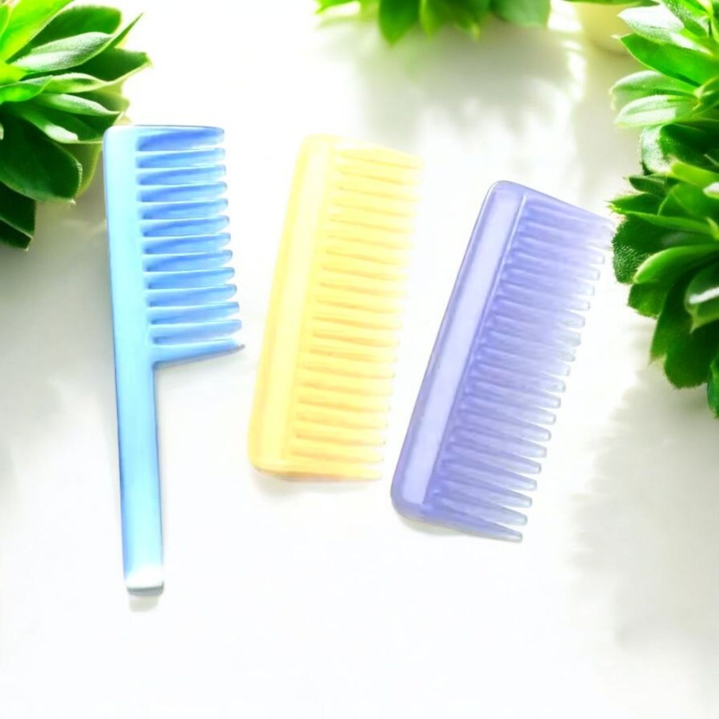 Pastel Wide-Tooth Hair Detangling Combs
