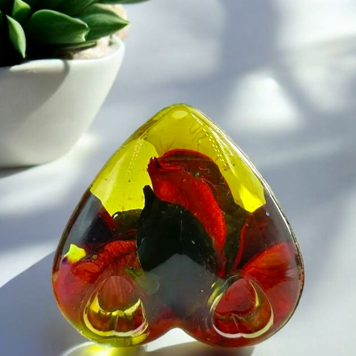 Heart Shaped Glass Paperweight