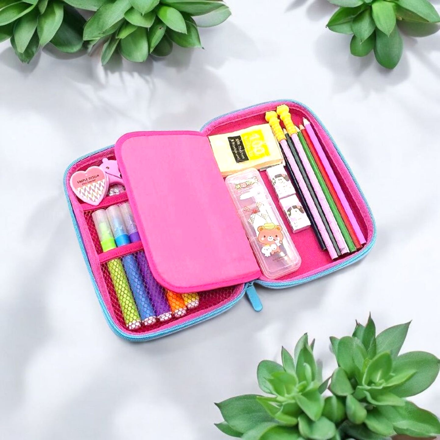 Colorful Unicorn-Themed Pencil Case
