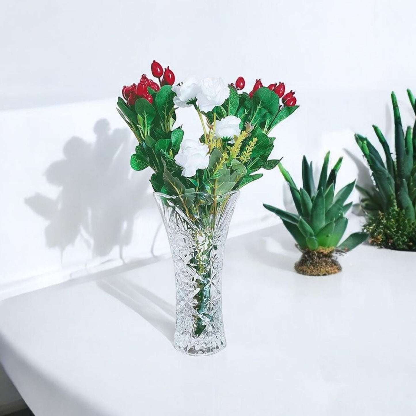 Crystal Cut Flower Vase