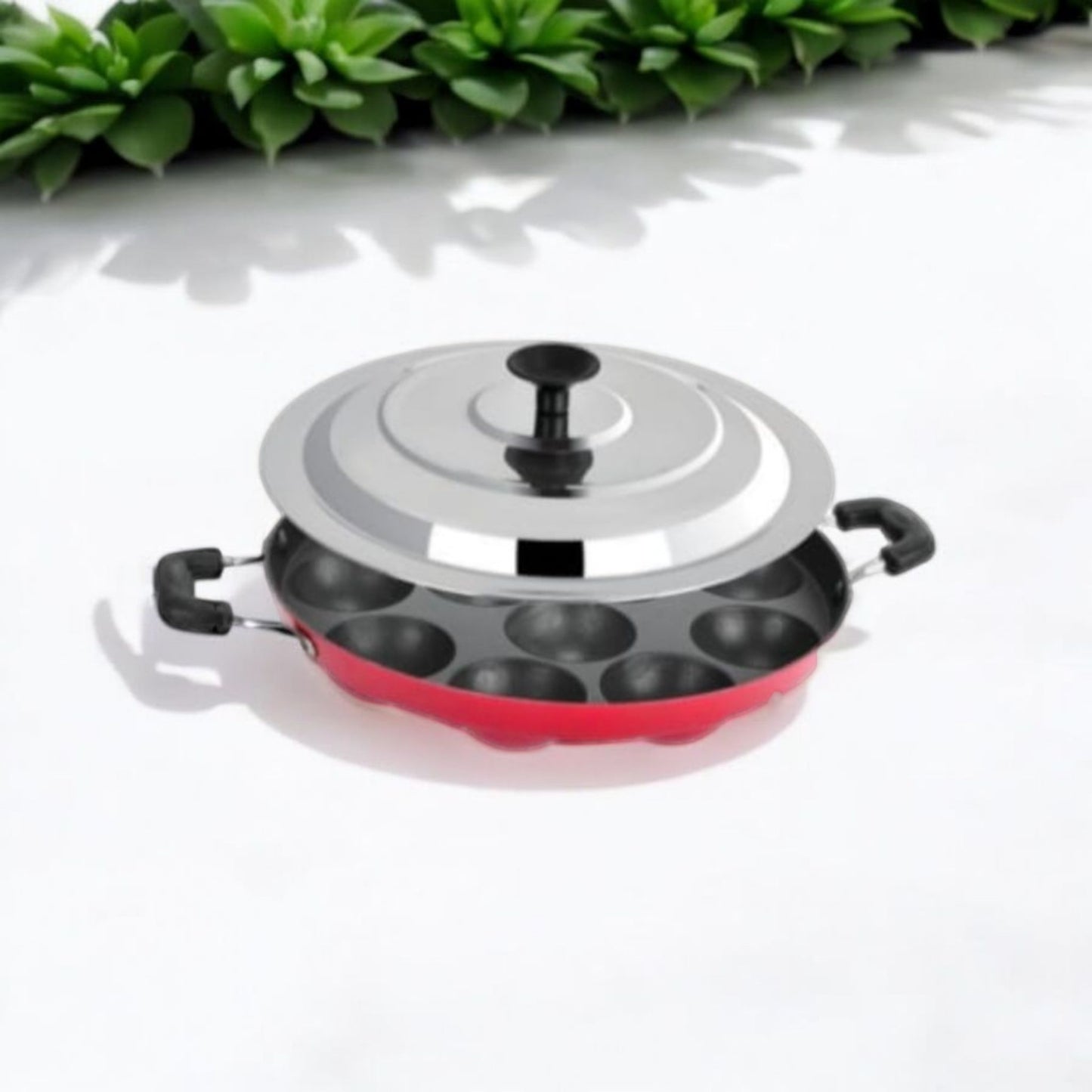 Non Stick Appam Patra with Lid & Handles
