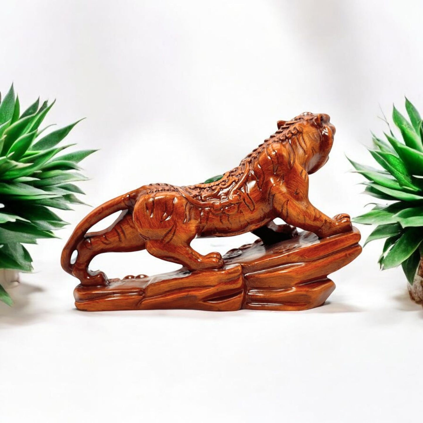 Hand Carved Wooden Tiger Sculpture