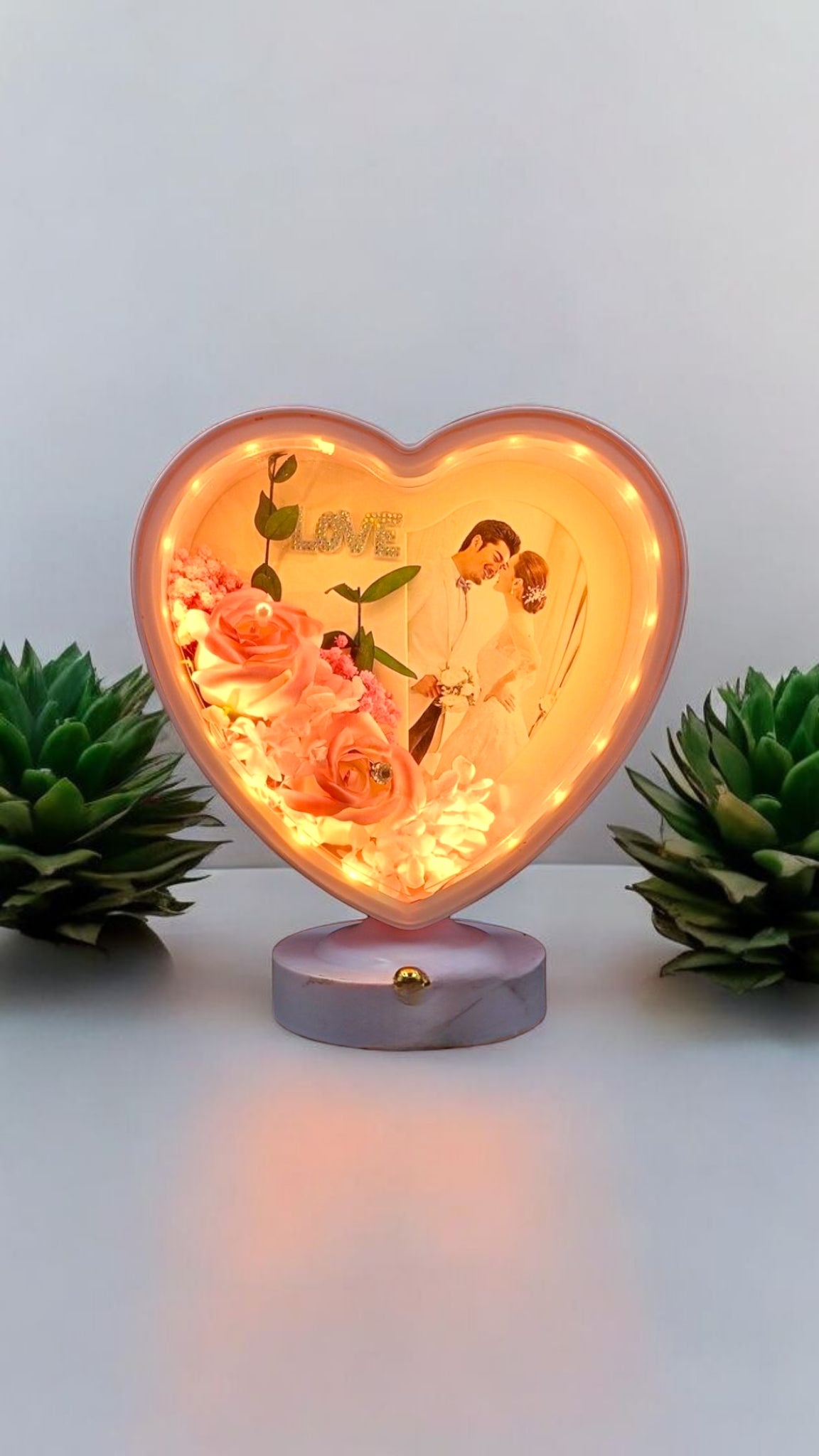 Romantic Heart Shaped LED Photo Frame