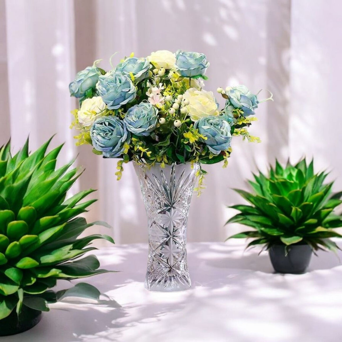 Crystal Cut Flower Vase