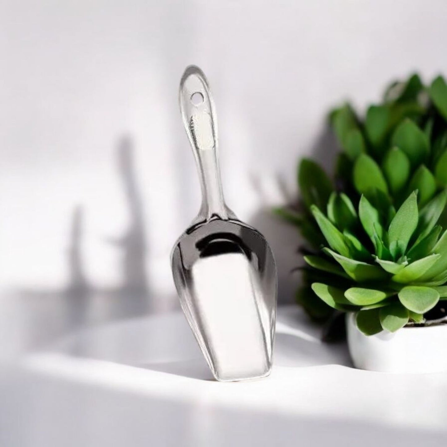 Stainless Steel Flat-Edge Kitchen Scoop