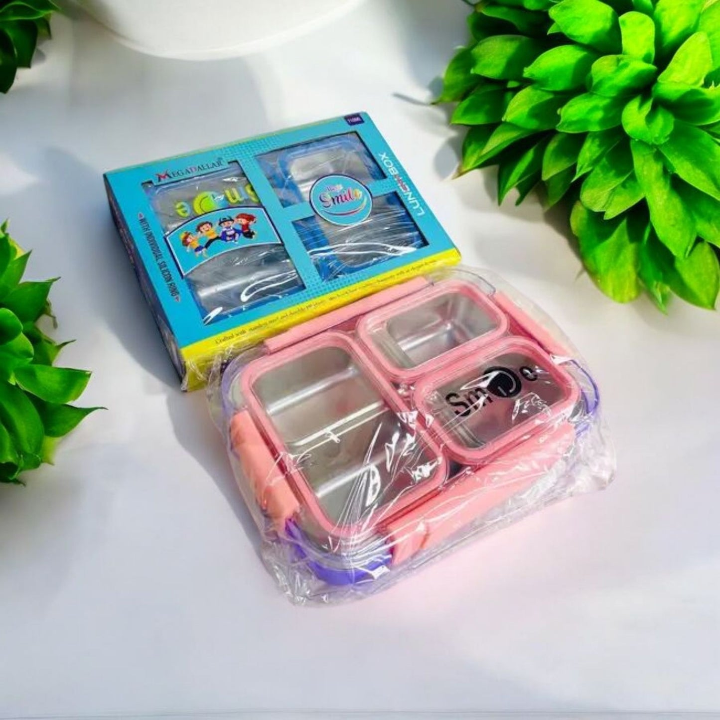 Steel Lunchbox with Cutlery Set