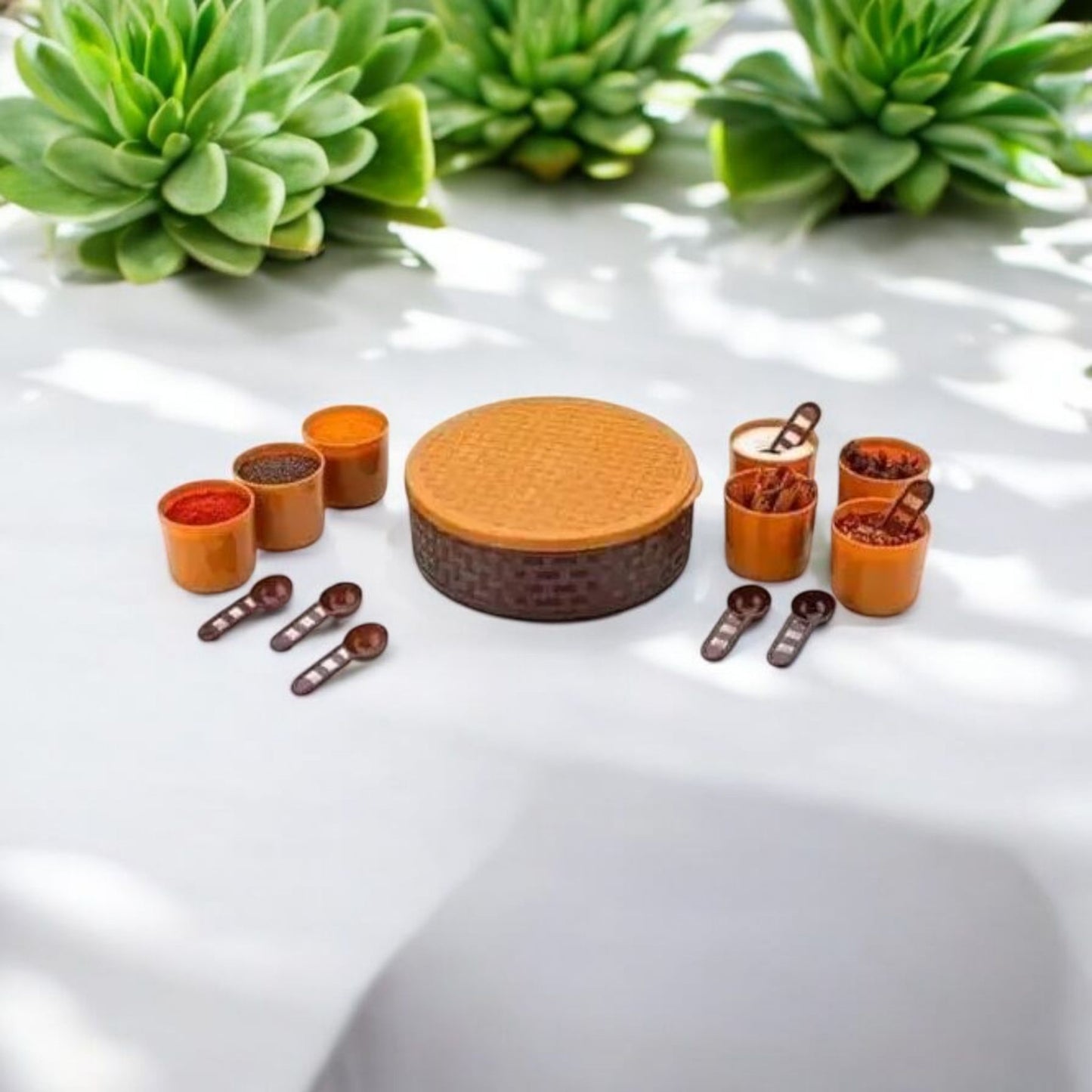 Round Masala Box with 7 Containers