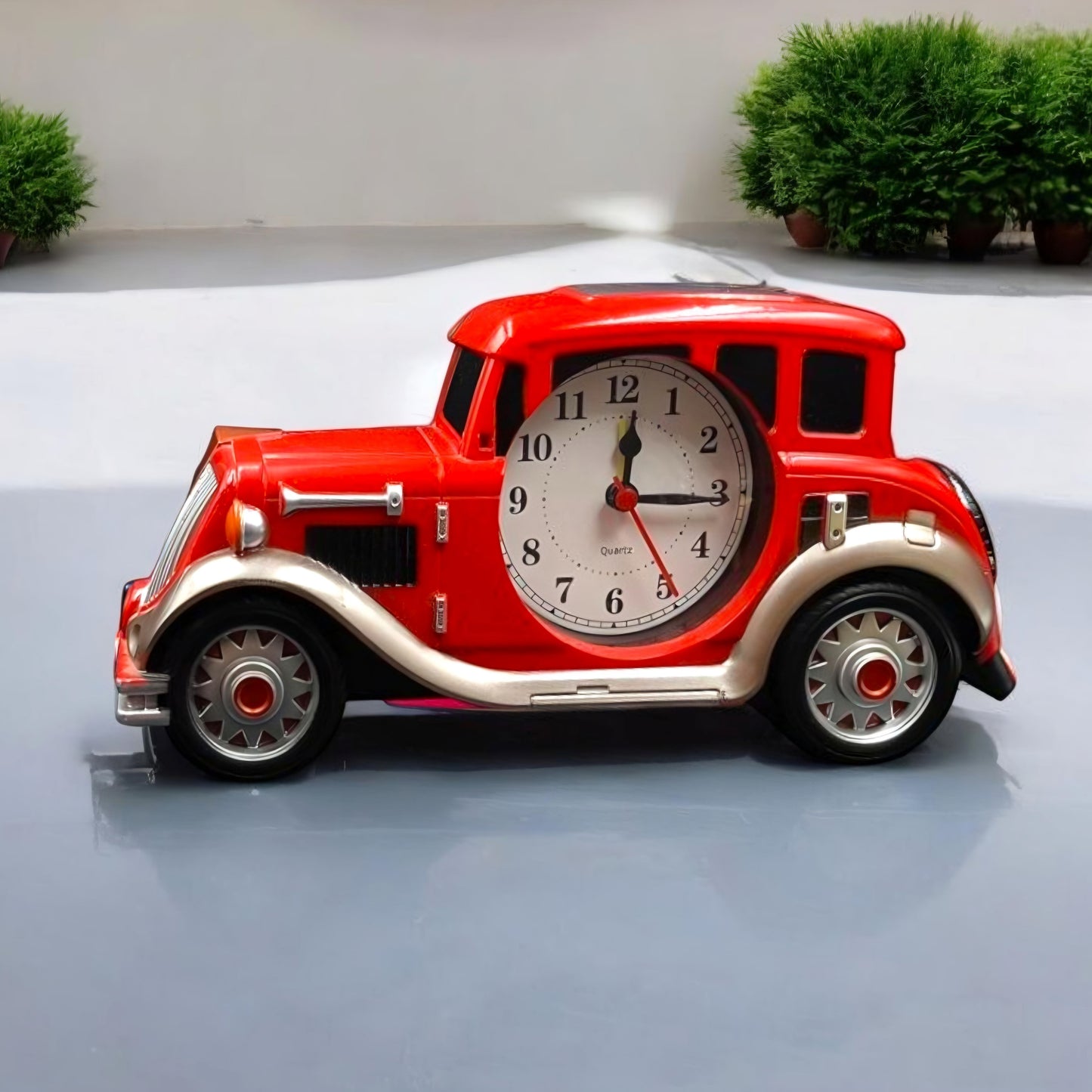 Vintage Red Car Shaped Table Clock