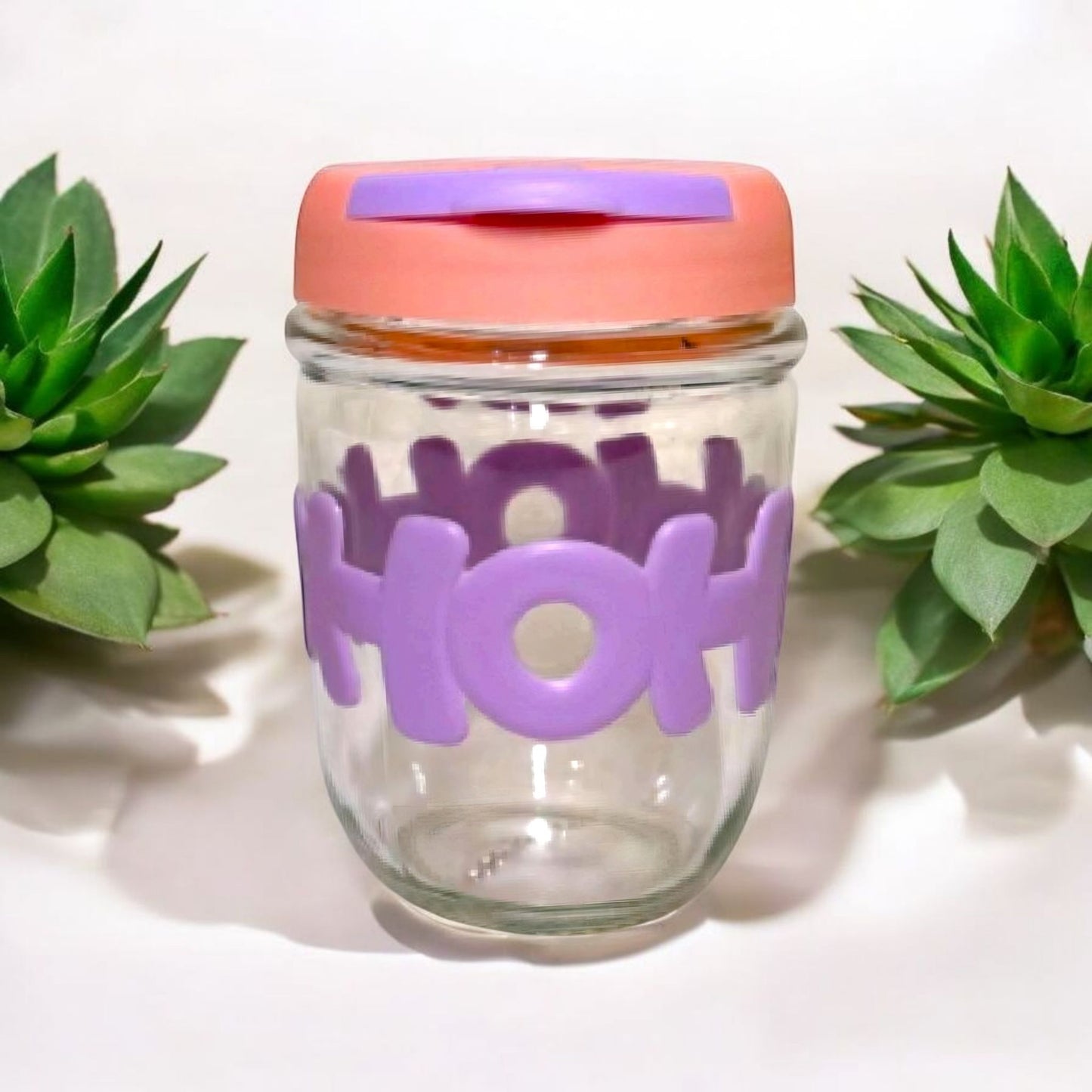 Glass Tumbler with Flip Straw Lid