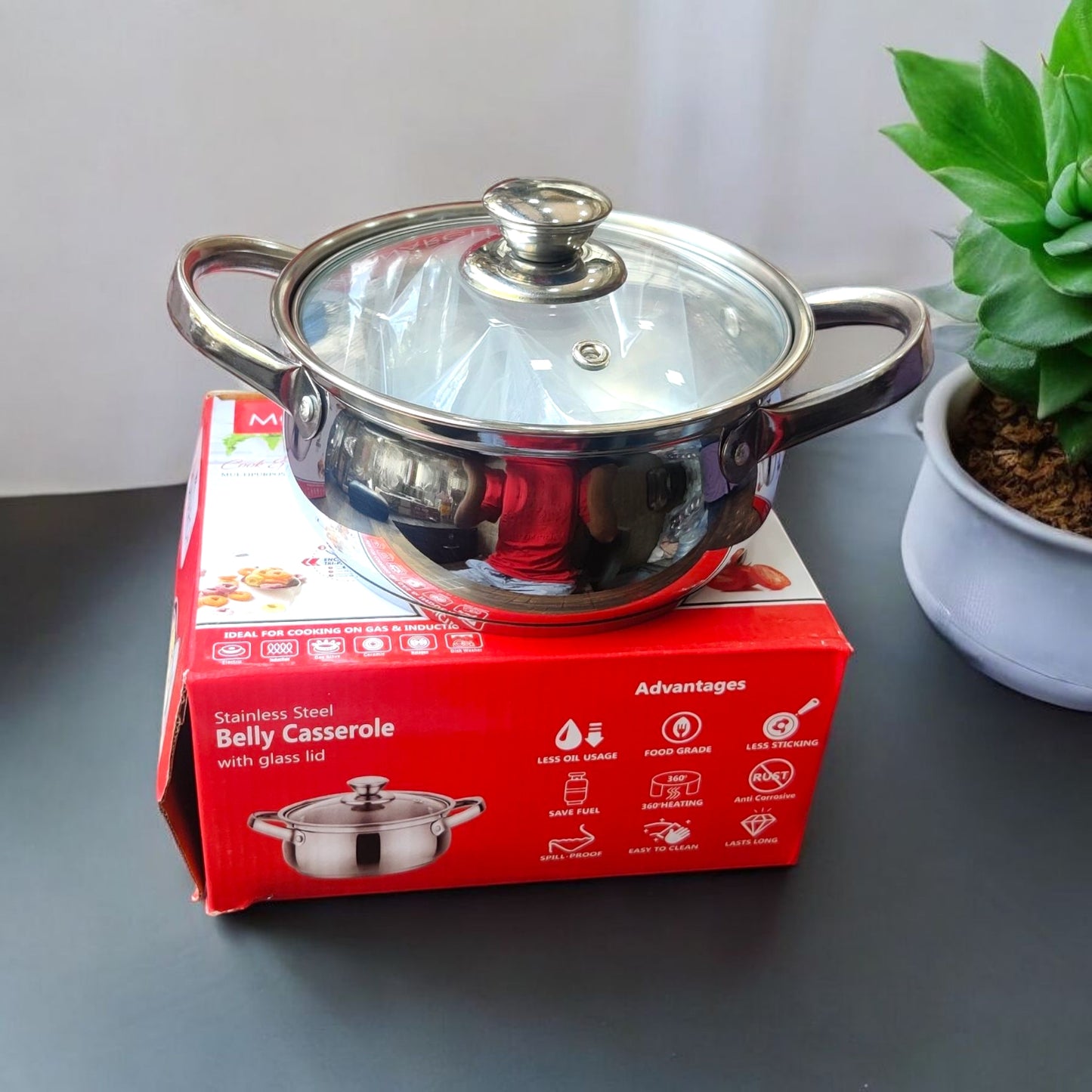 Stainless Steel Belly Casserole Pot
