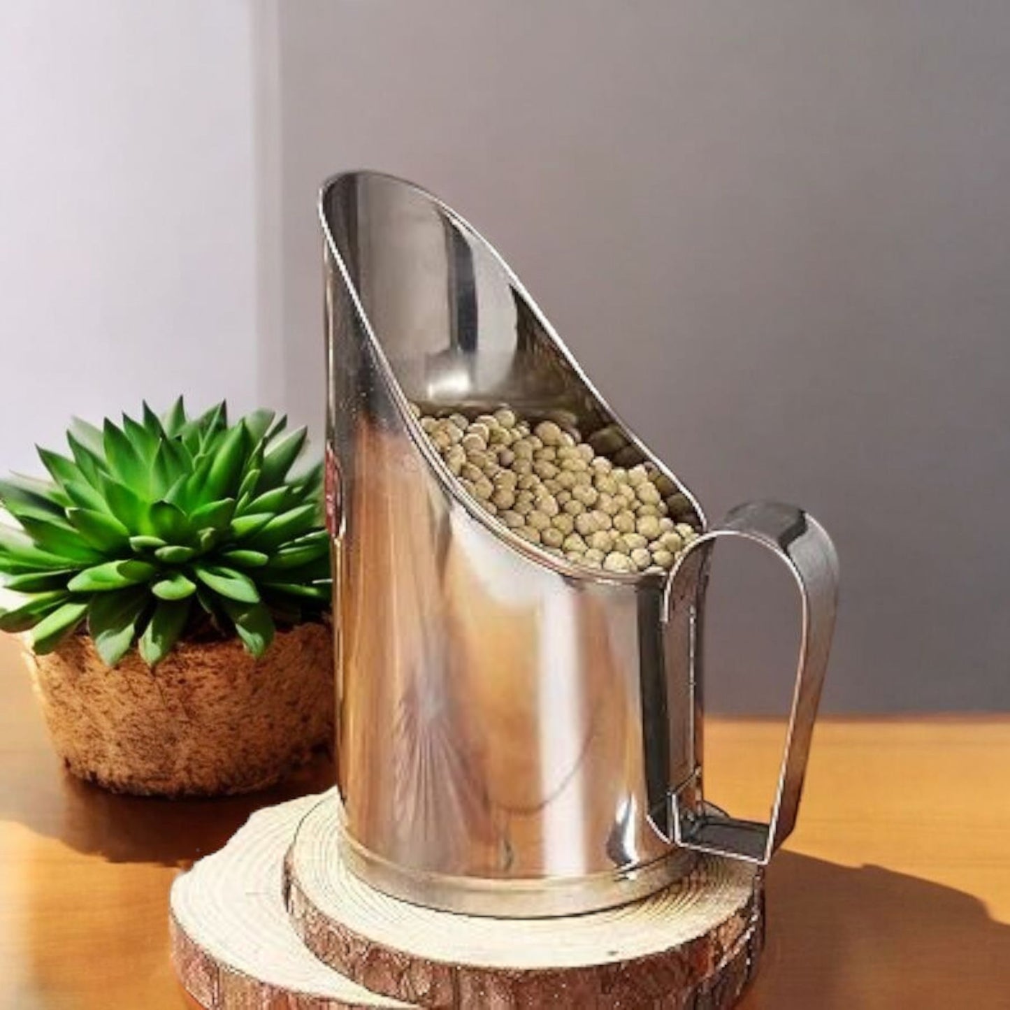 Stainless Steel Vertical Grain Scoop