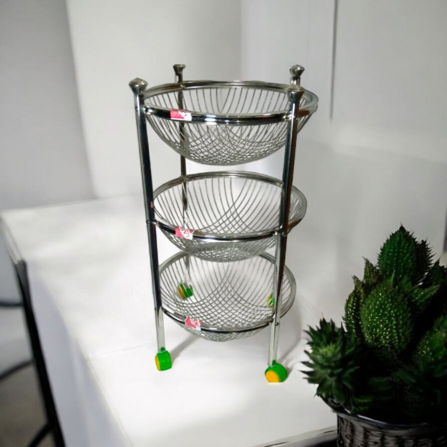 Stainless Steel 3-Tier Basket Stand