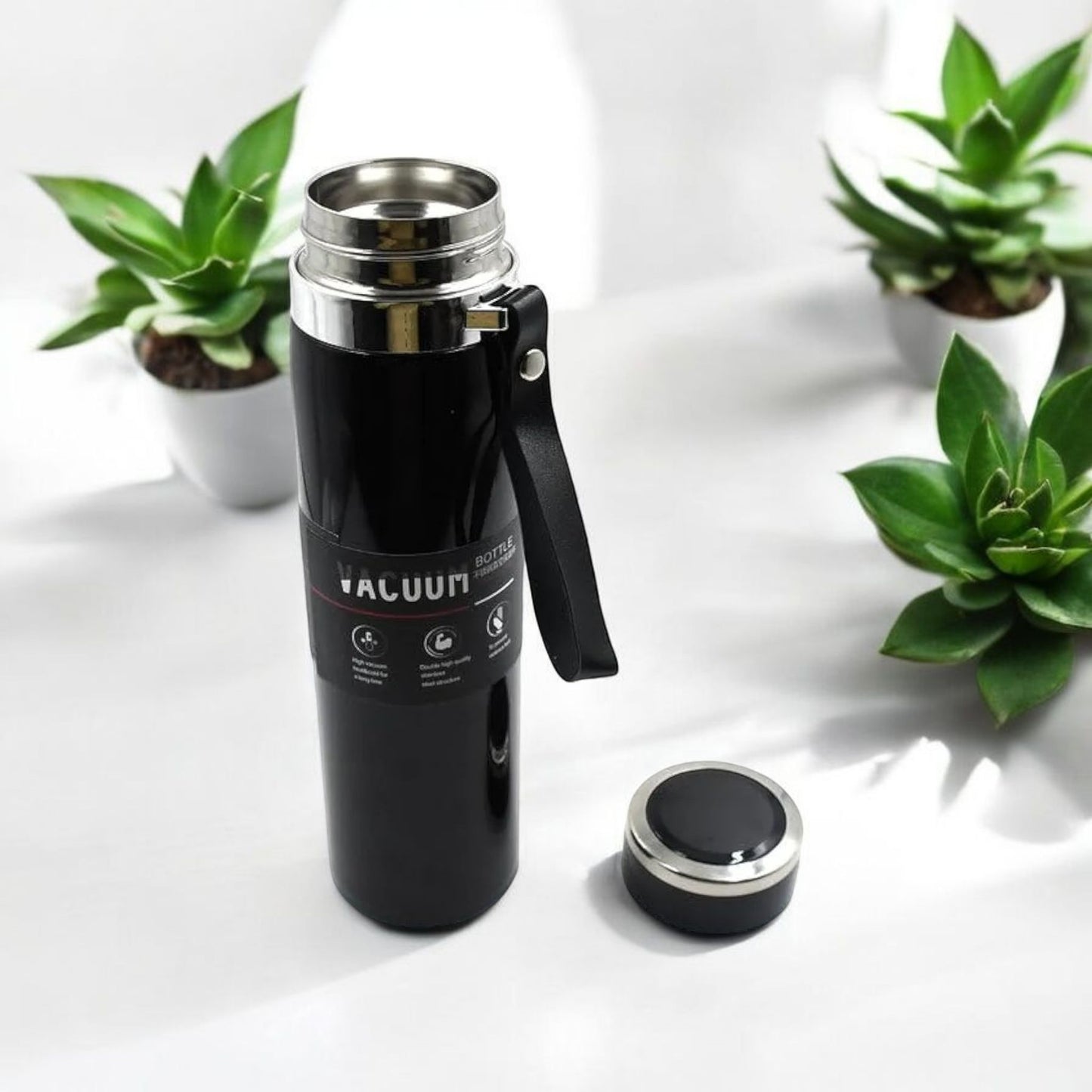 Black Stainless Steel Vacuum Flask Bottle 1000ml