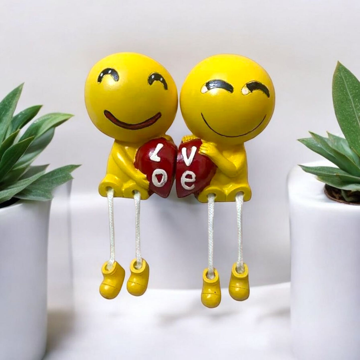 Cute Yellow Love Figurine Duo