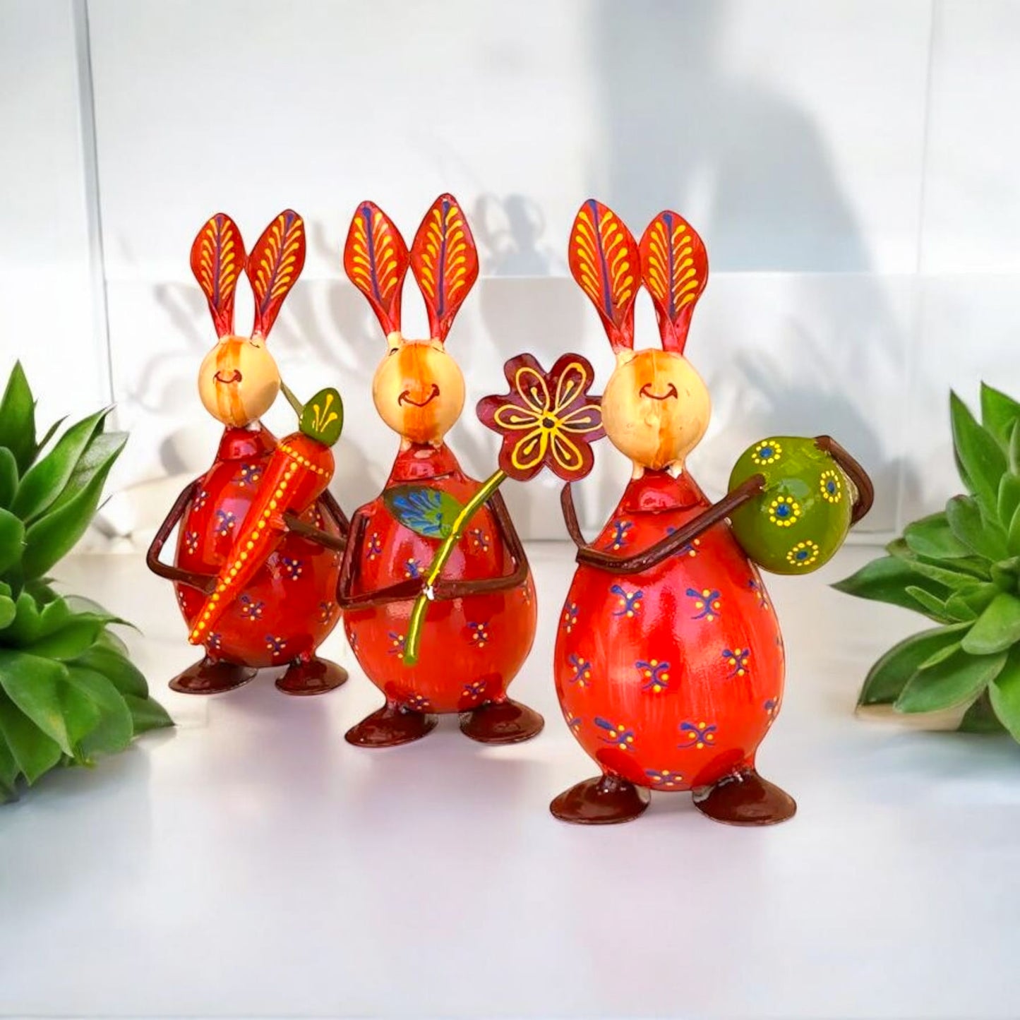 Handcrafted Rabbit Figurine Set
