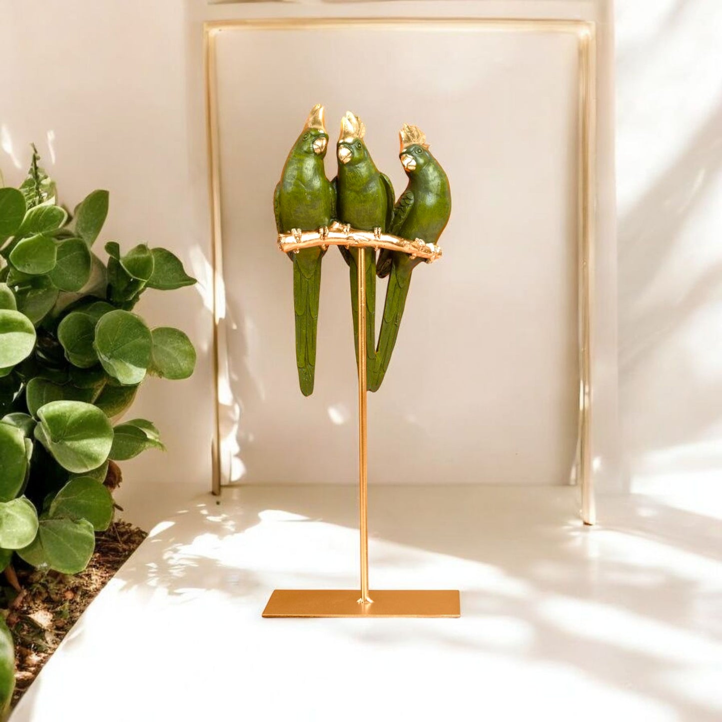 Trio Parrot Decorative Statue