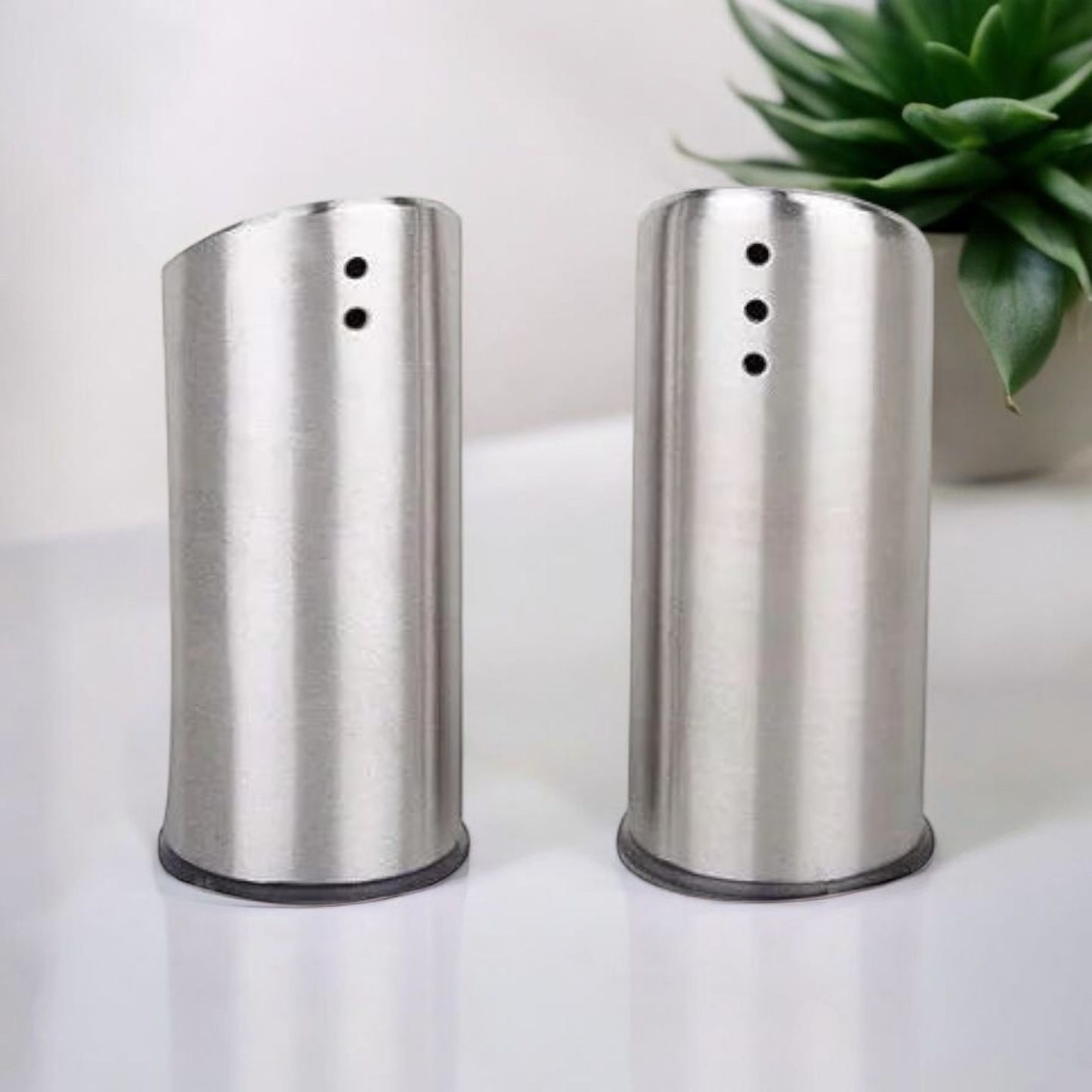 Stainless Steel Tall Salt & Pepper Shaker Set