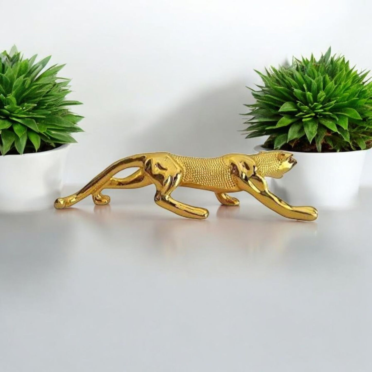 Golden Panther Figurine for Home Decor