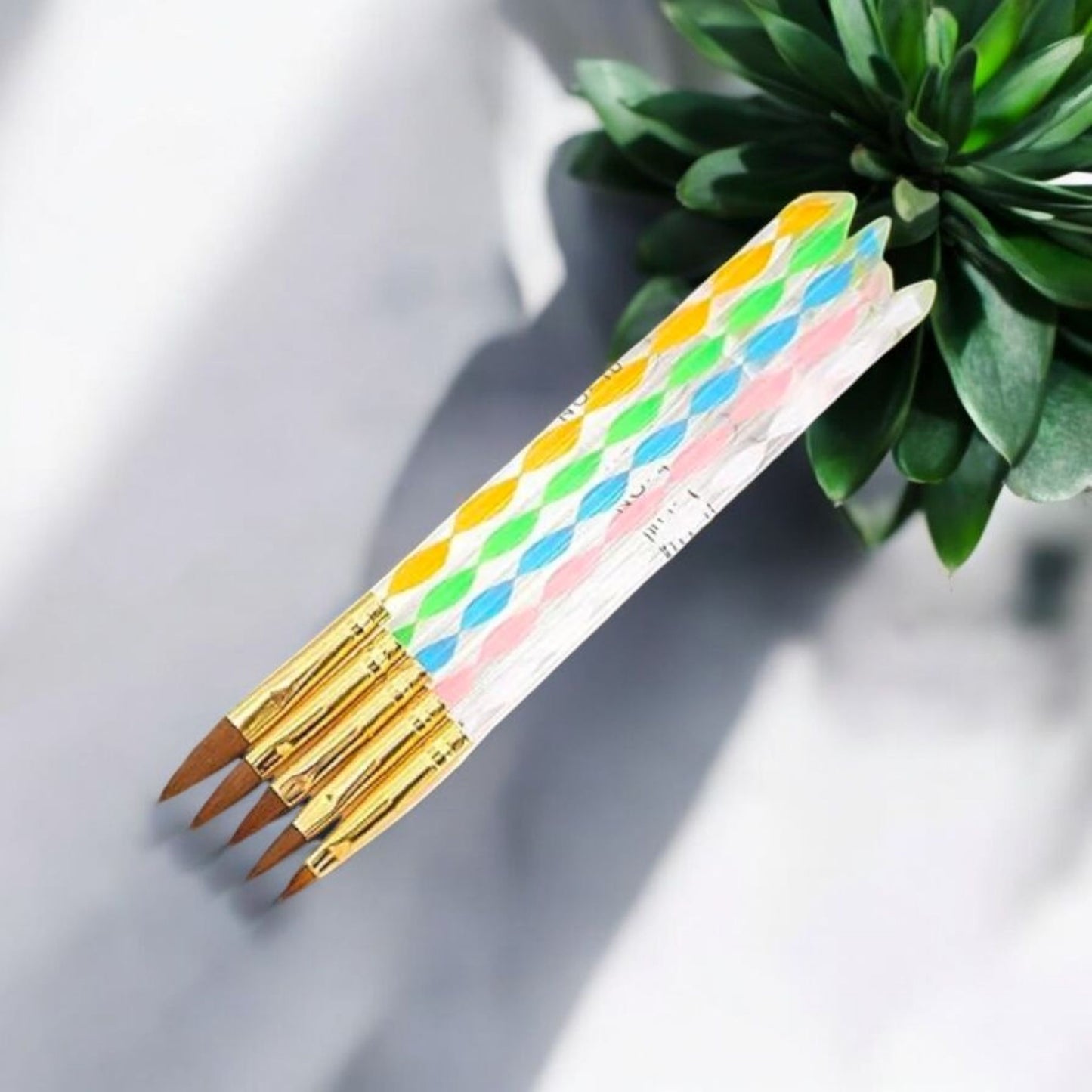 Colorful Swirl Handle Nail Art Brushes
