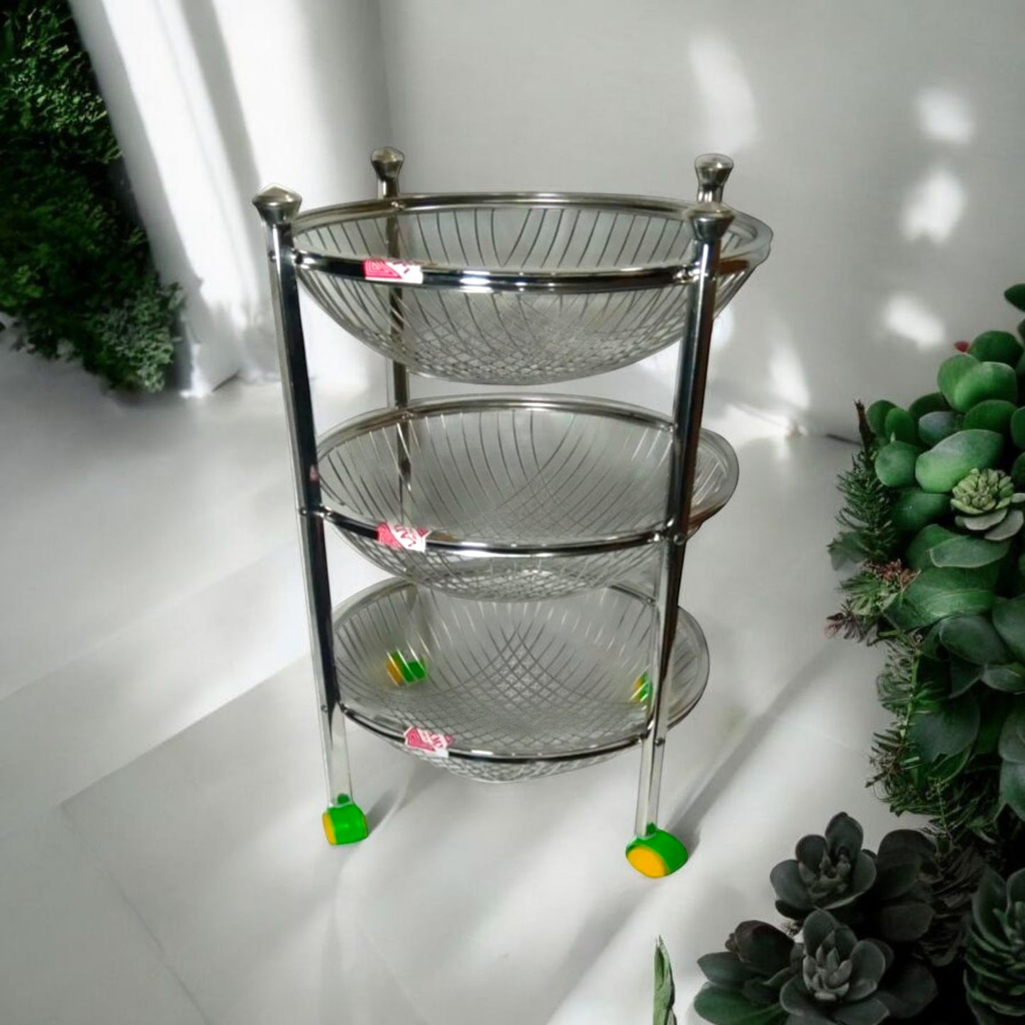 Stainless Steel 3-Tier Basket Stand