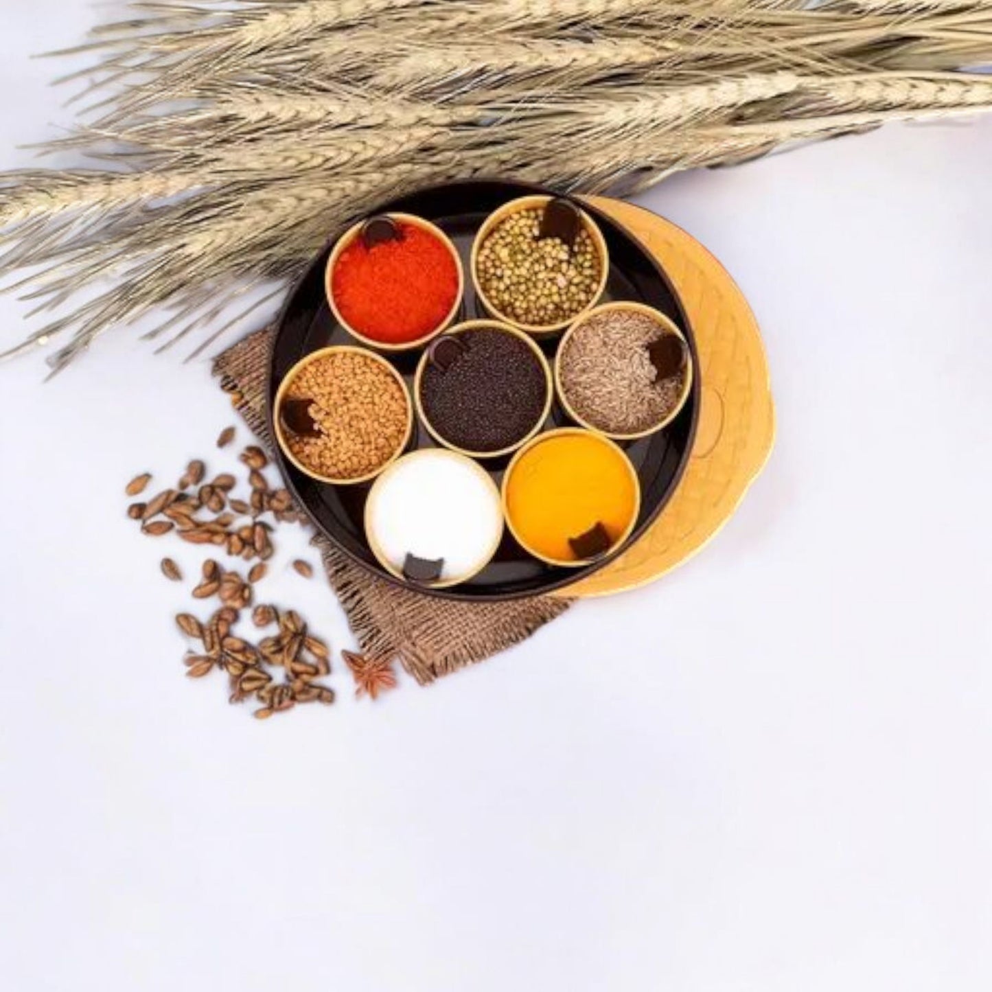 Round Masala Box with 7 Containers