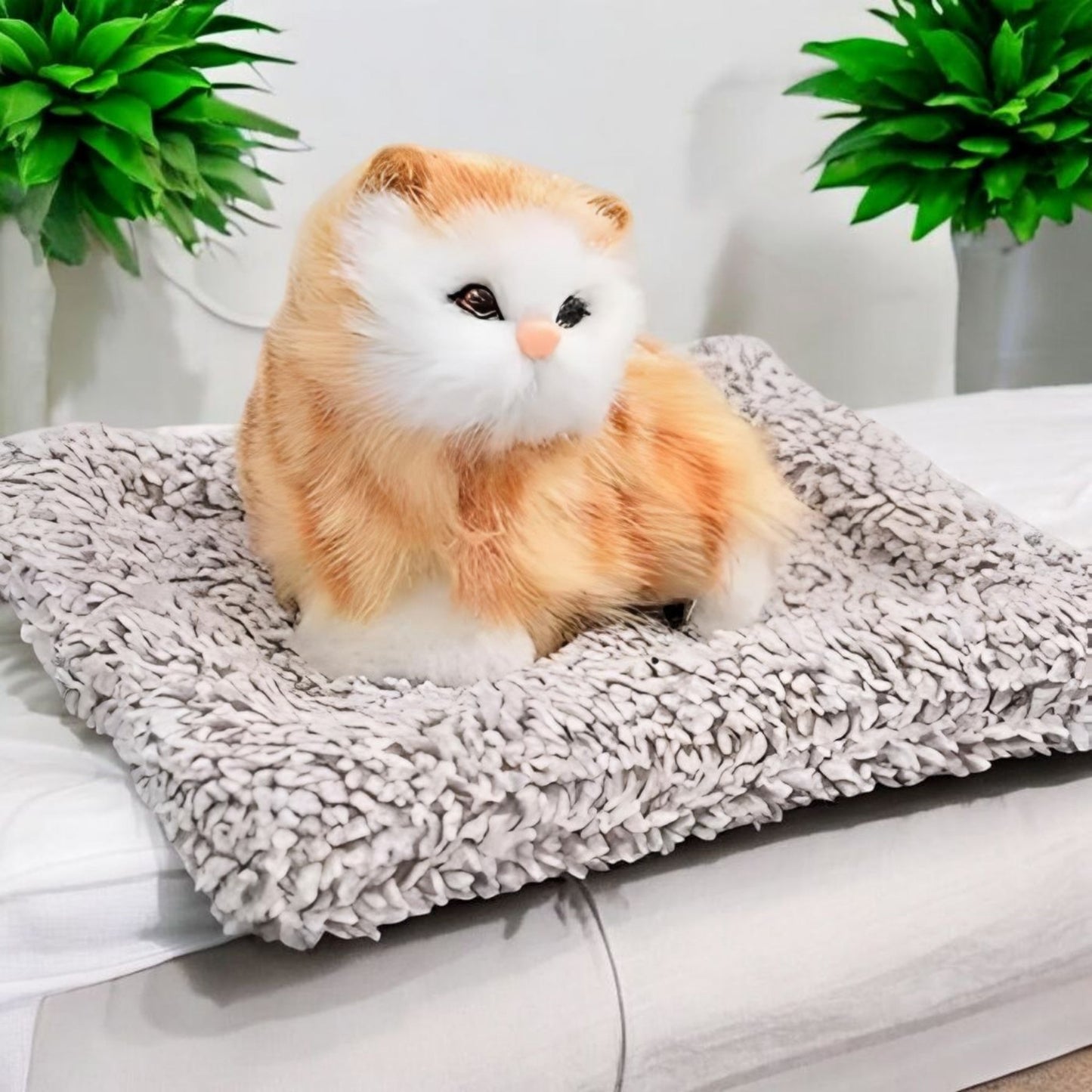Lifelike Sleeping Cat Plush Toy