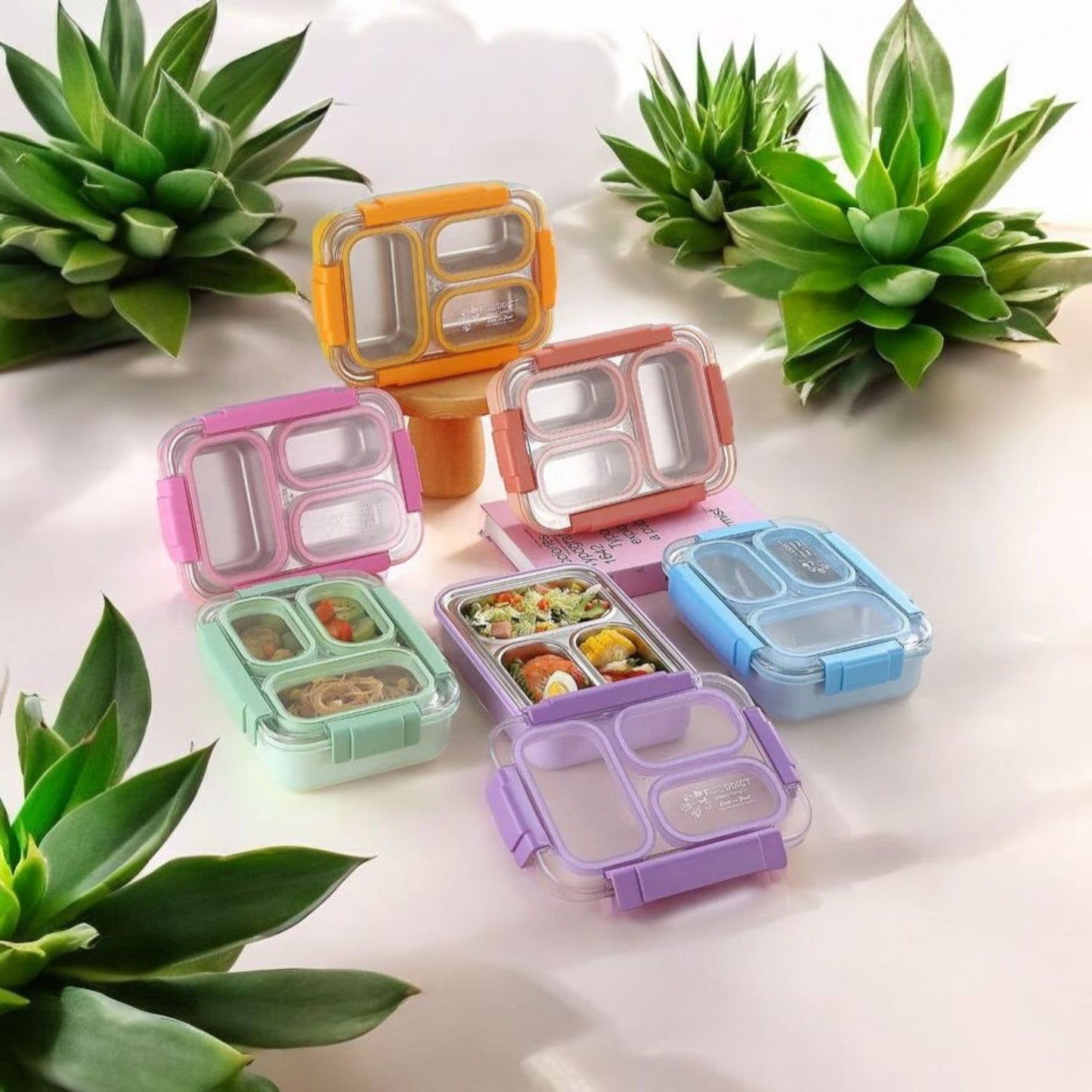 Steel Lunchbox with Cutlery Set