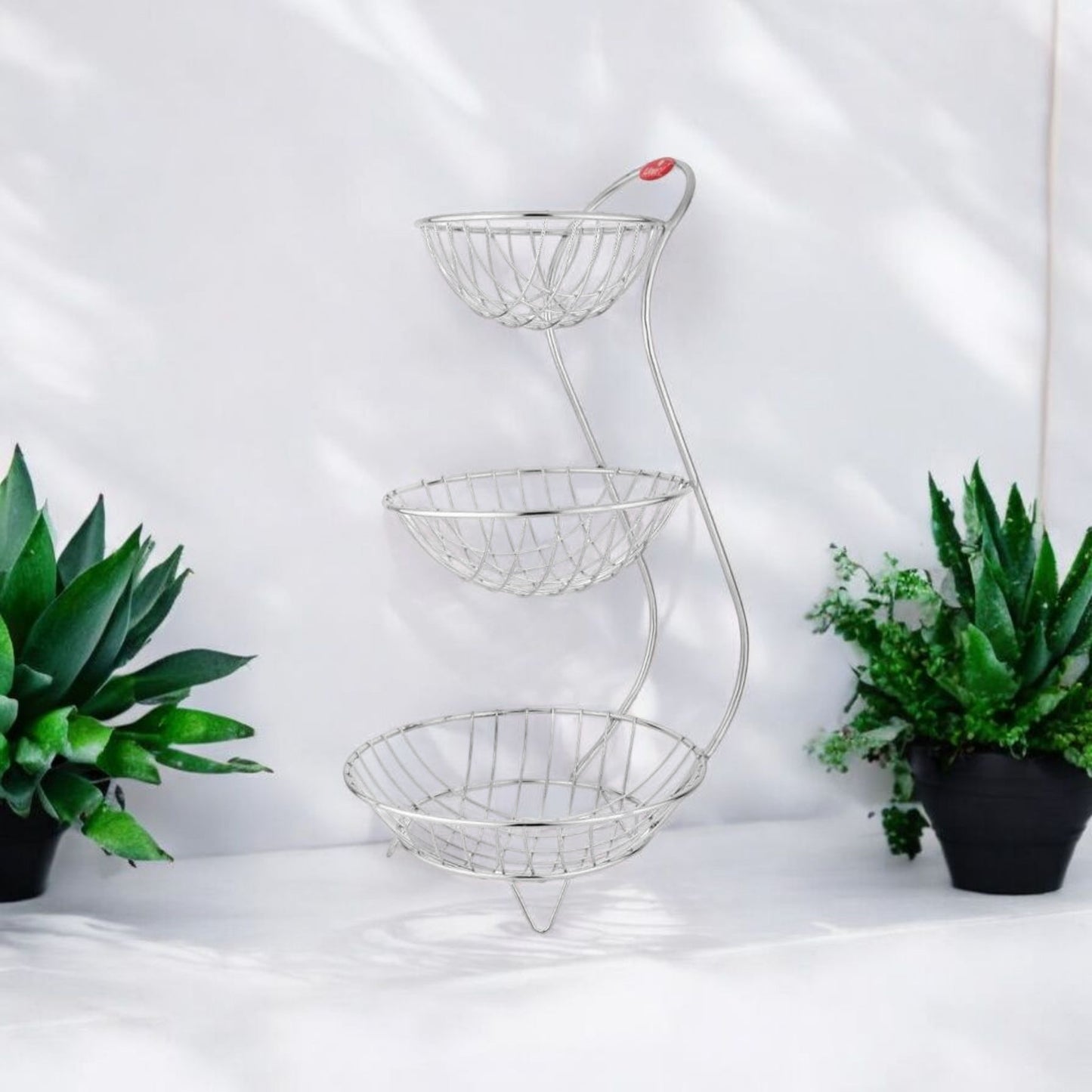 Three-Tier Stainless Steel Fruit Basket