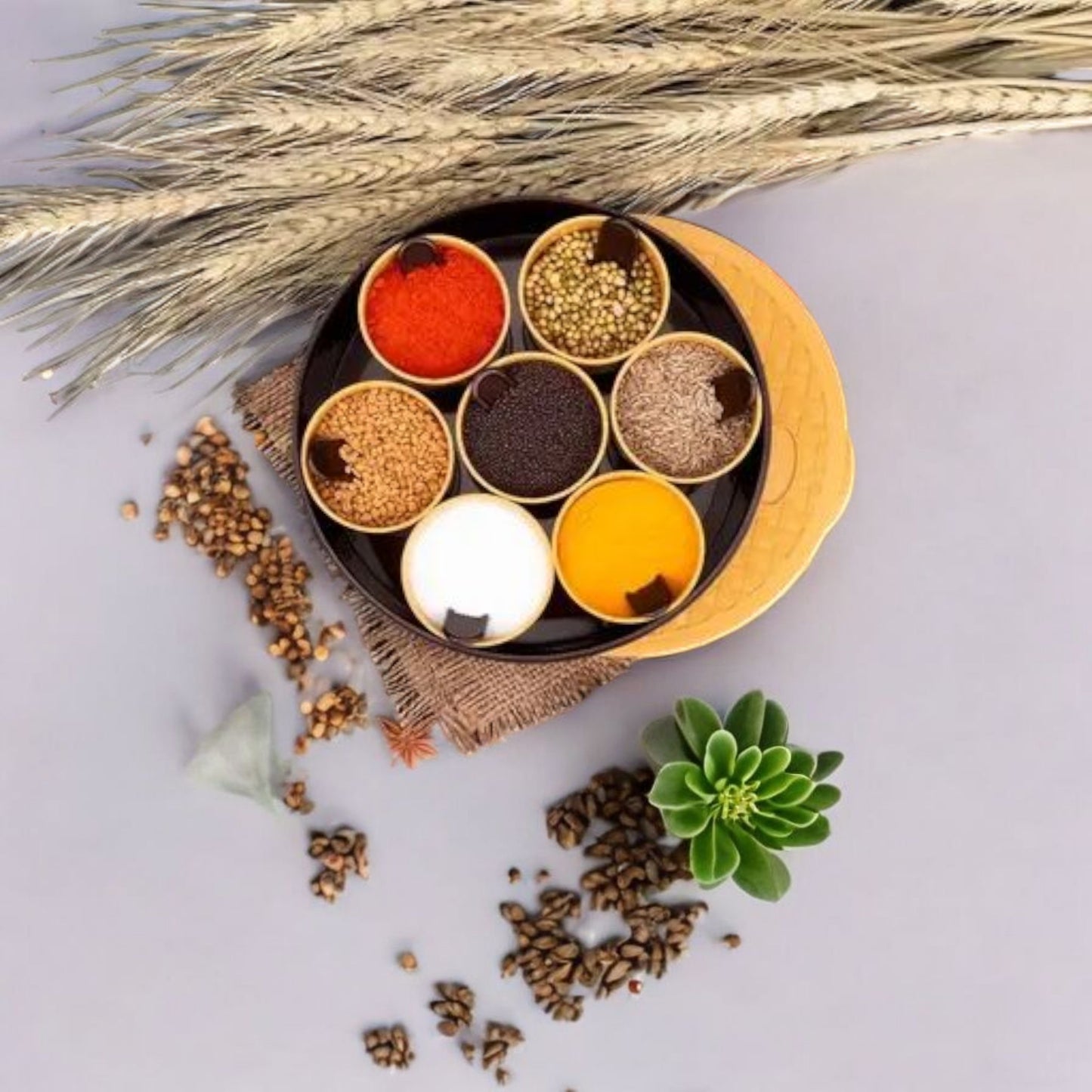 Round Masala Box with 7 Containers