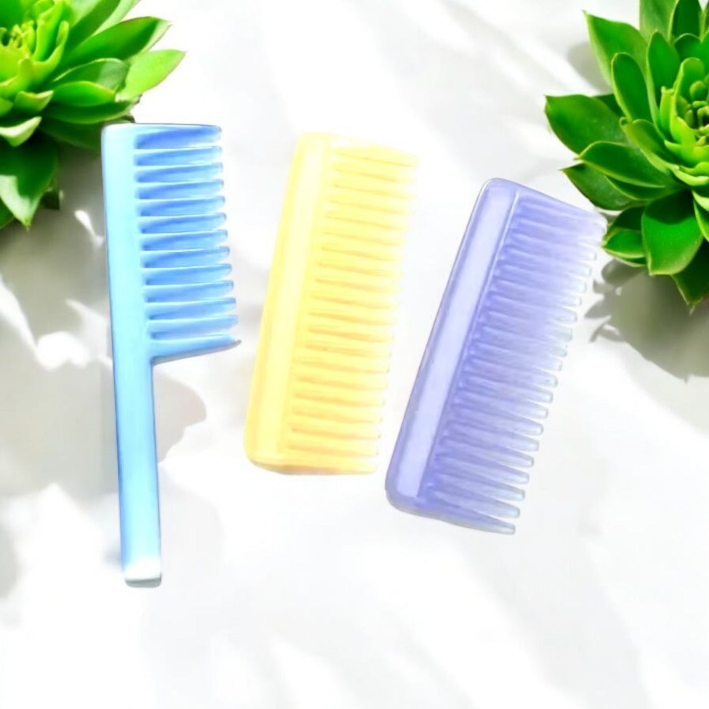 Pastel Wide-Tooth Hair Detangling Combs