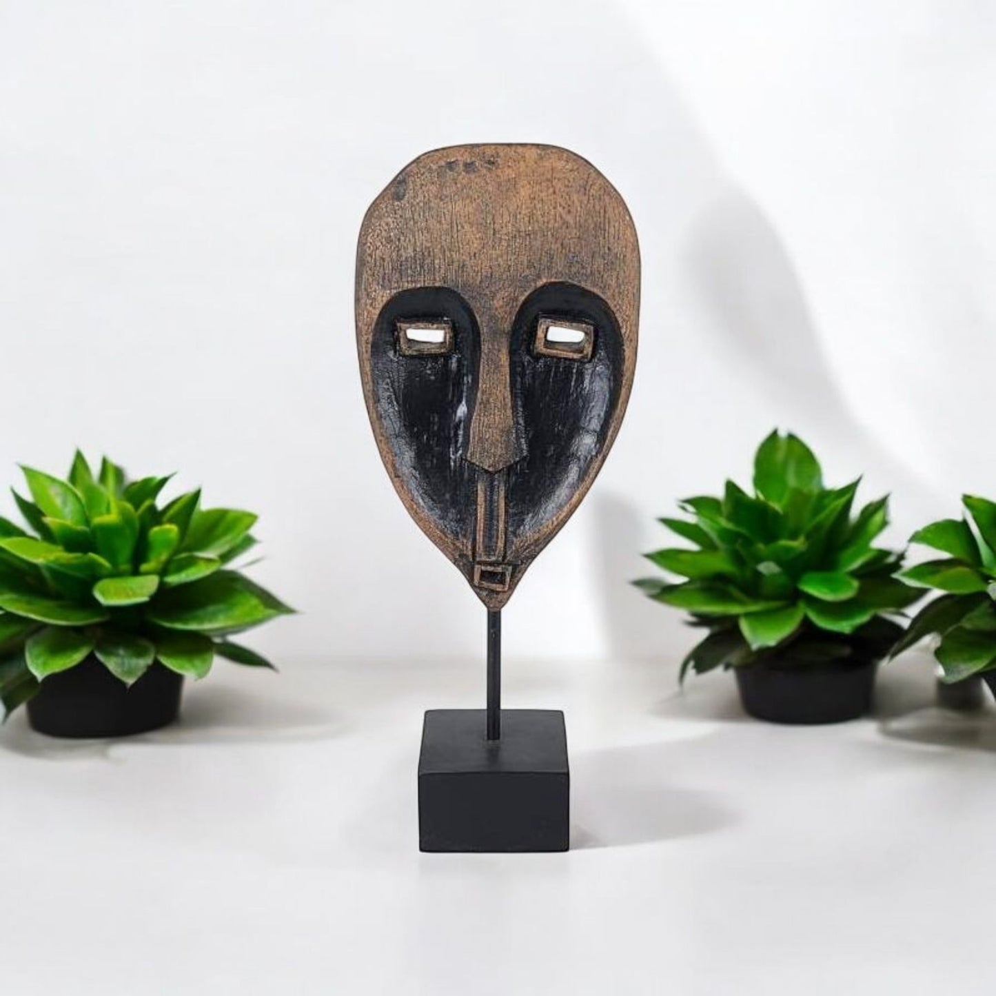 Rustic Tribal Face Mask Sculpture
