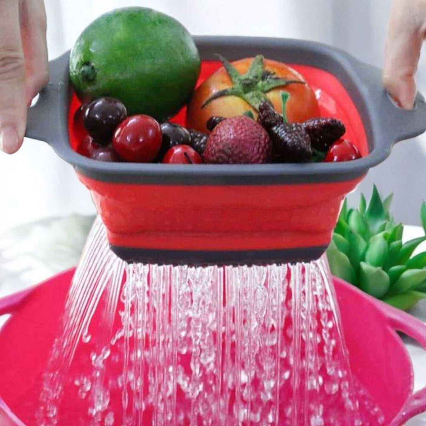 Collapsible Silicone Fruit & Veg Strainer