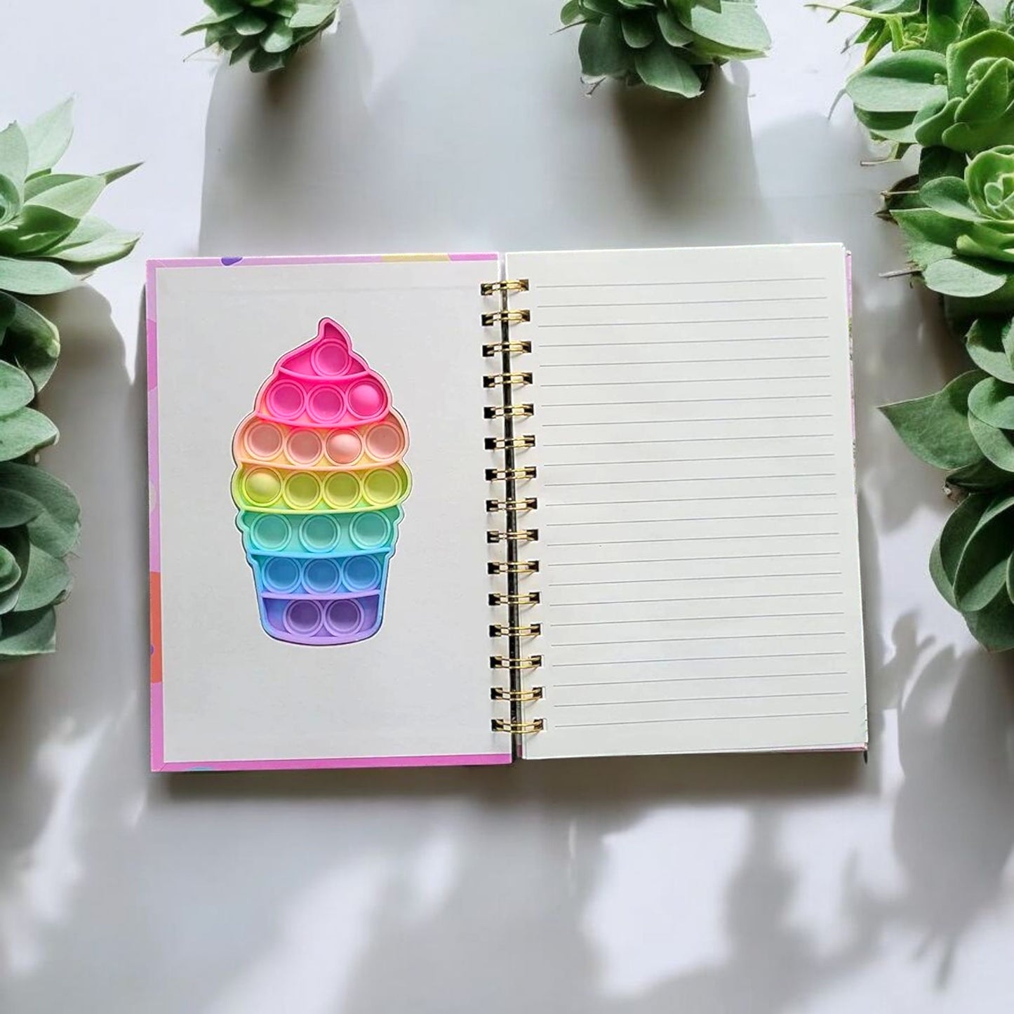 Colorful Ice Cream Pop It Notebook