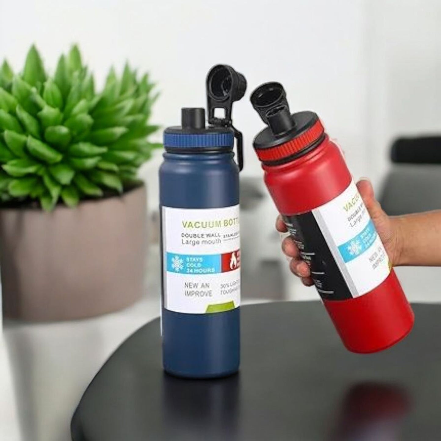 Red Double Wall Vacuum Water