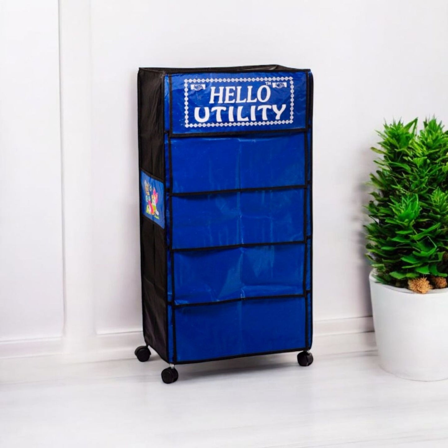 Portable Fabric Storage Cabinet with Wheels