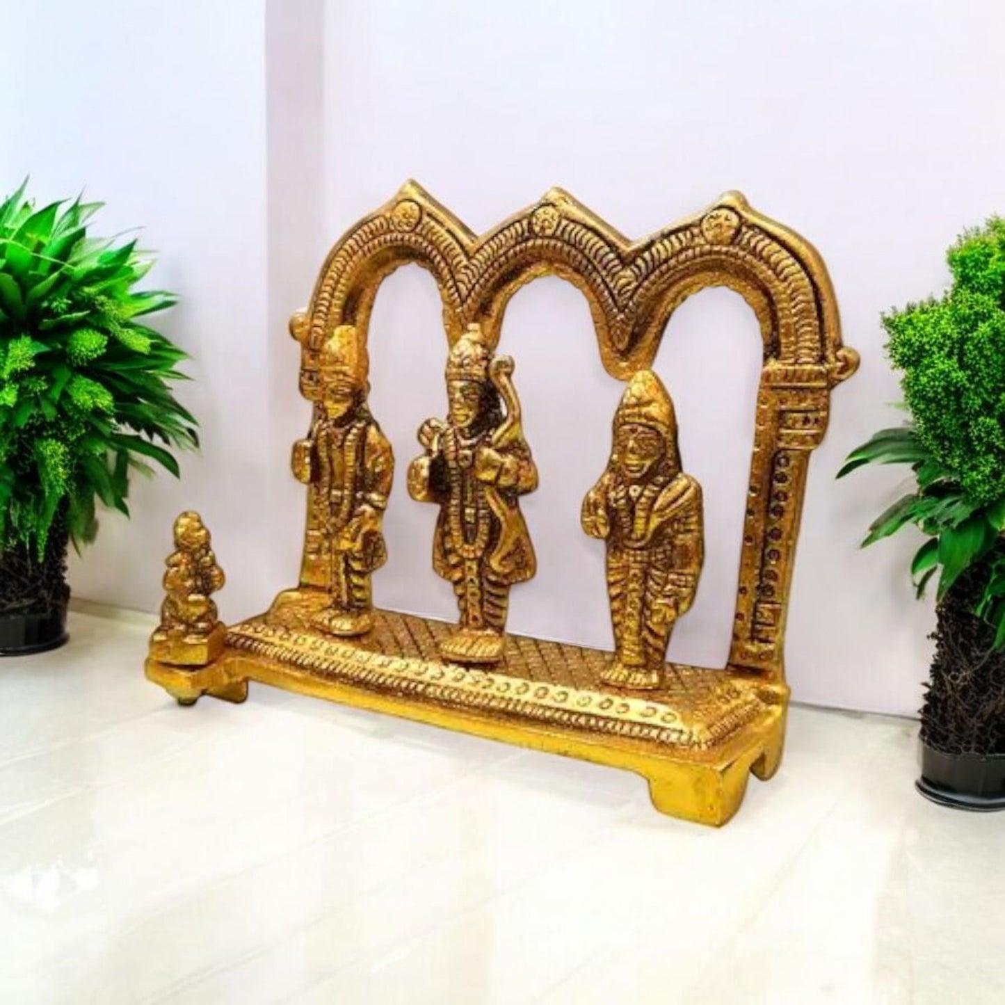 Golden Ram Darbar Brass Idol Set