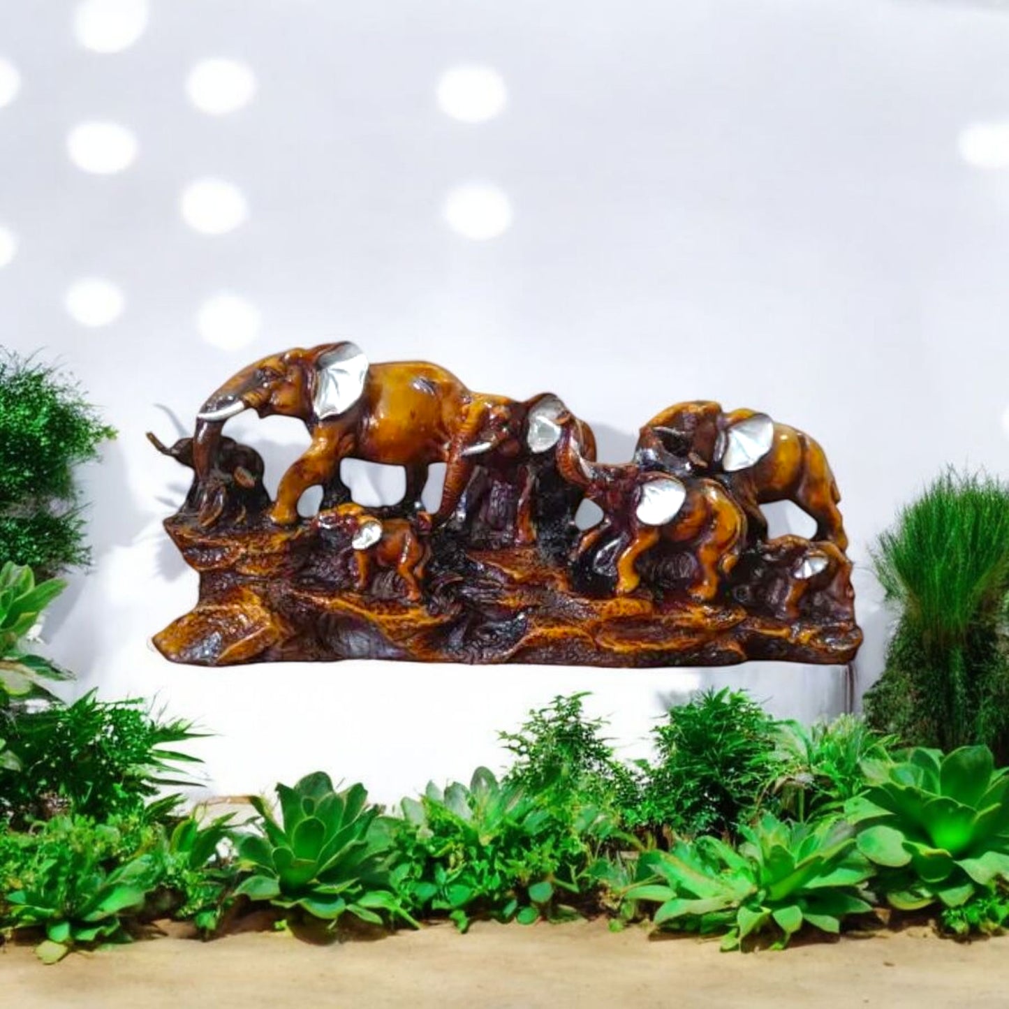 Elephant Family Decorative Sculpture
