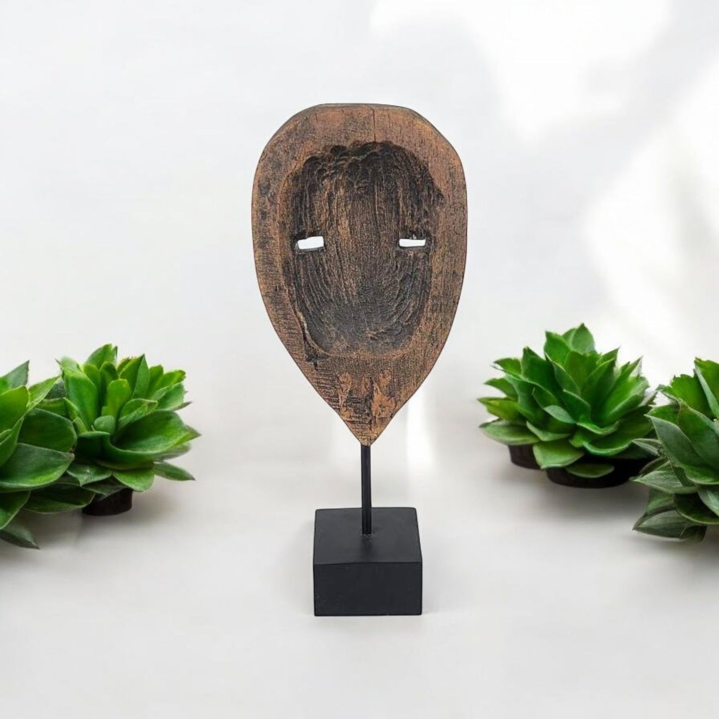 Rustic Tribal Face Mask Sculpture