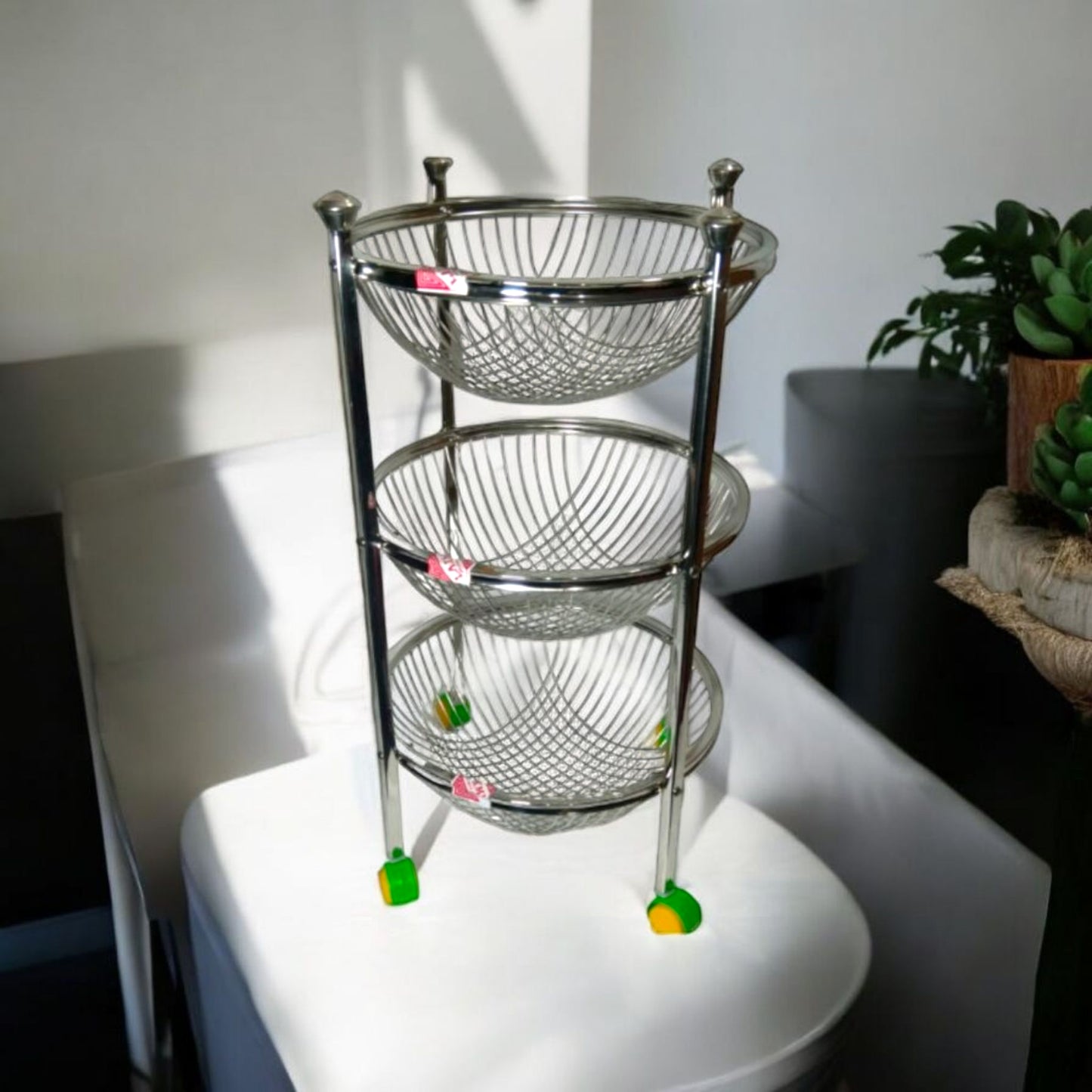 Stainless Steel 3-Tier Basket Stand