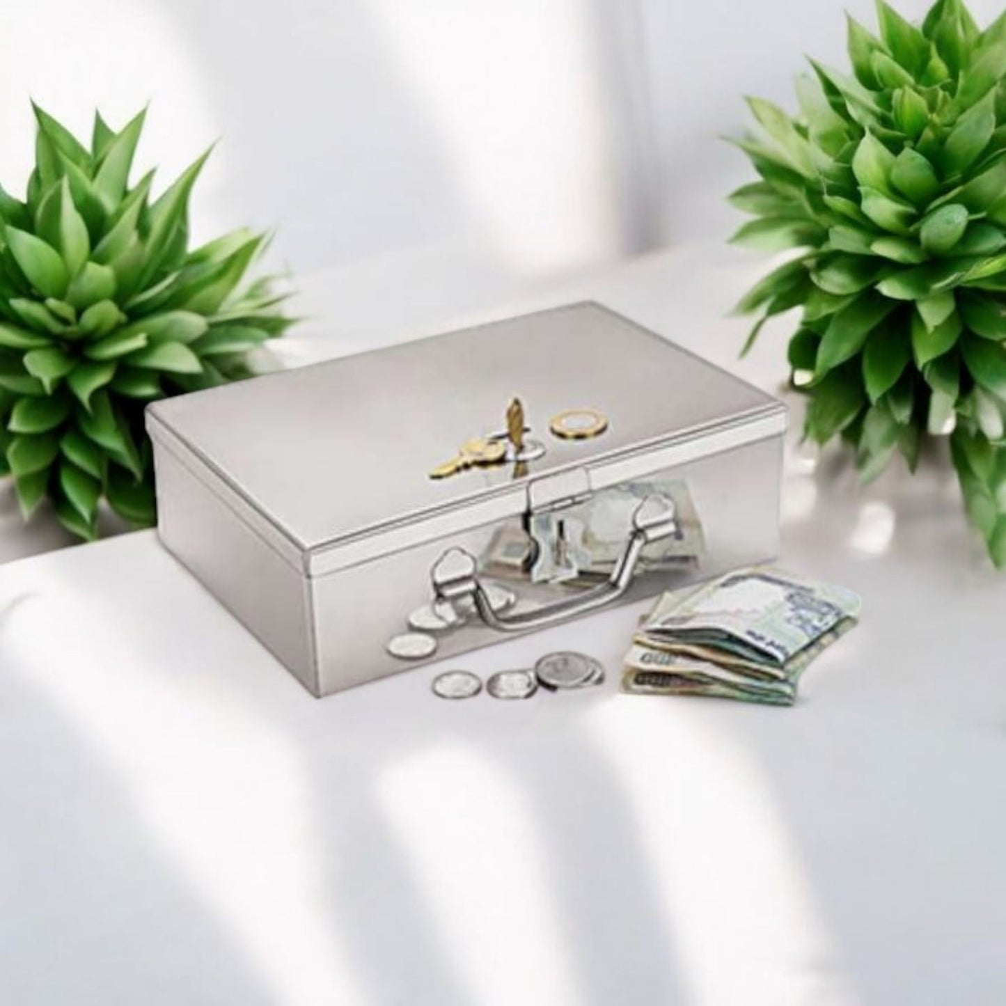 Lockable Stainless Steel Cash Box