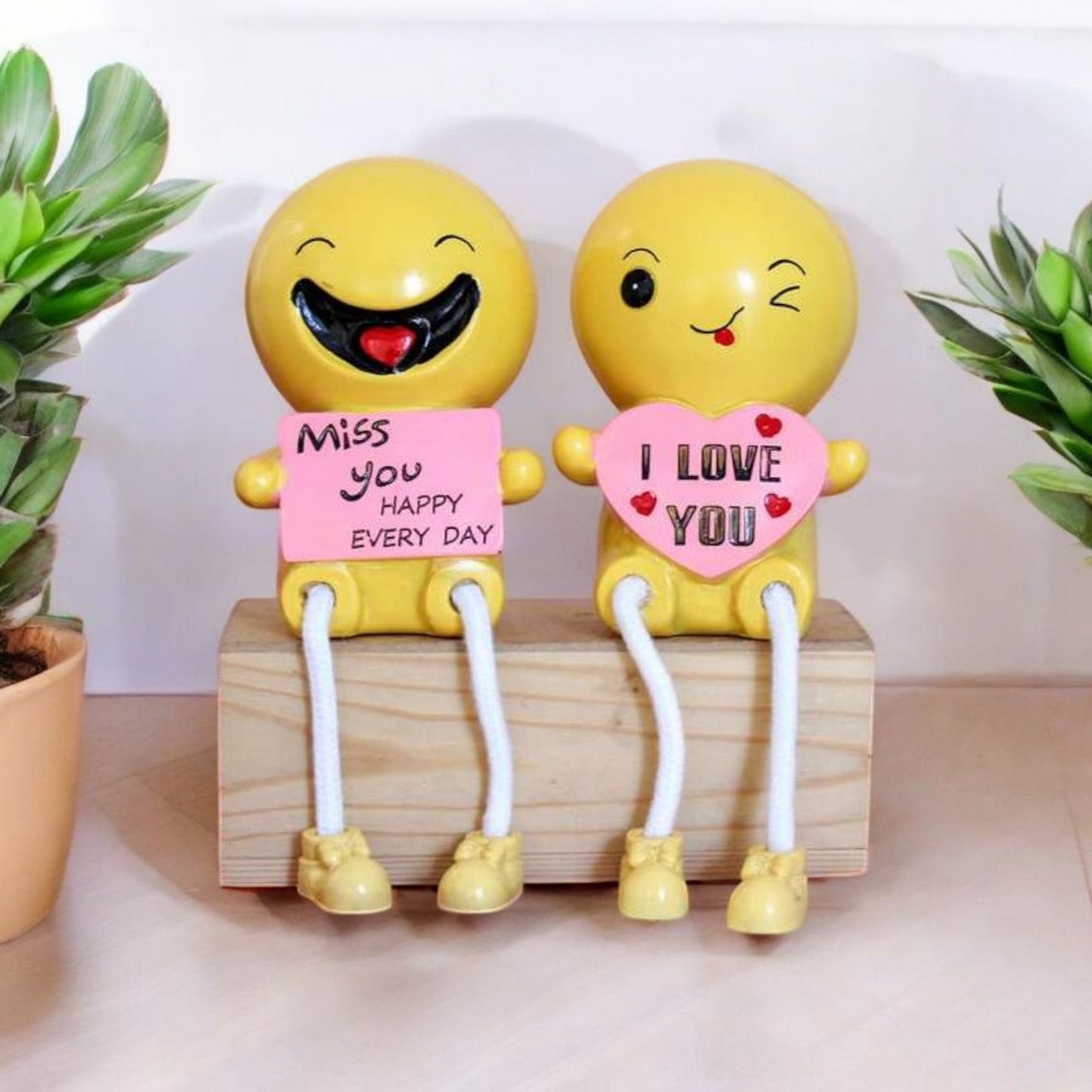 Charming Yellow Love Emotion Figurines