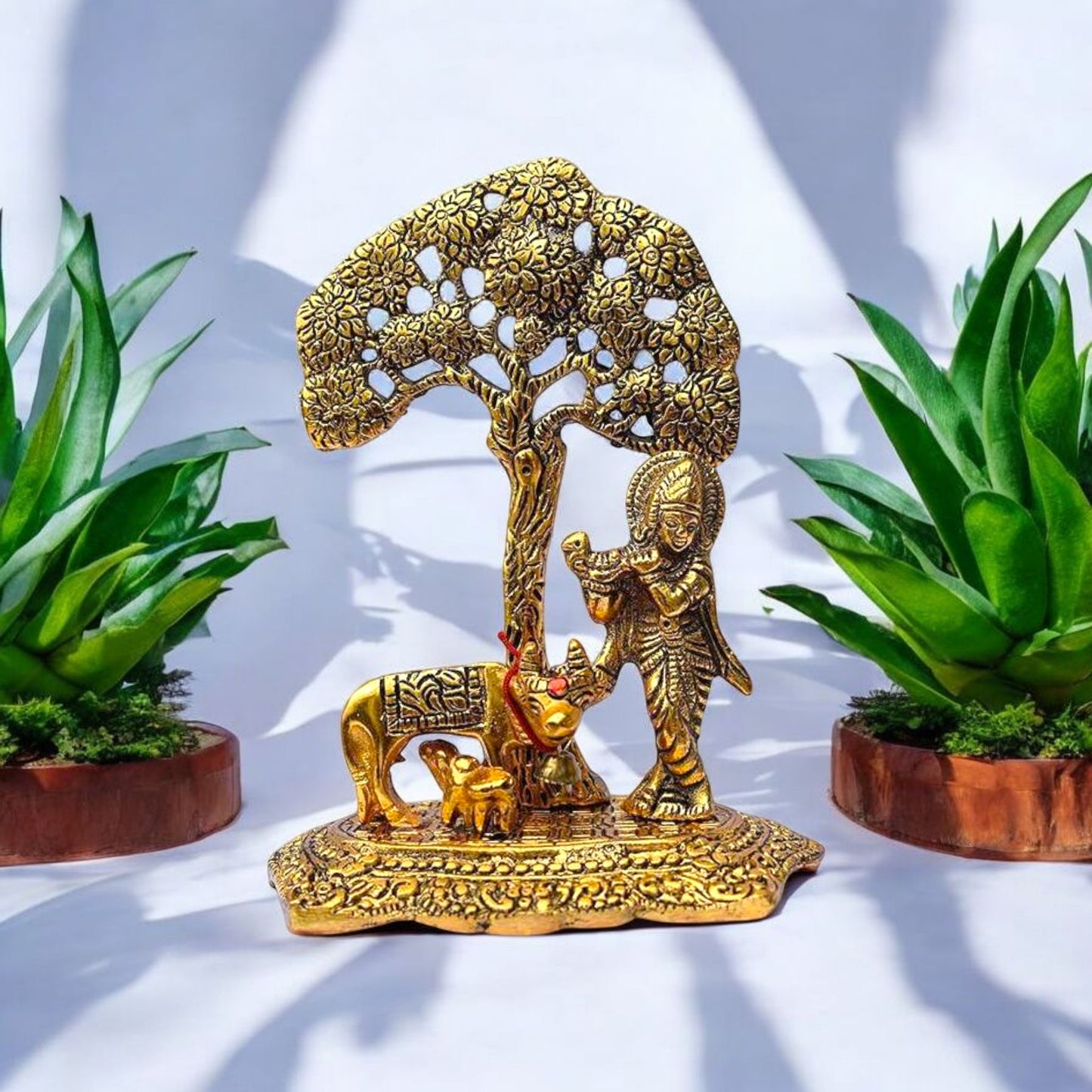 Krishna with Cow Figurine
