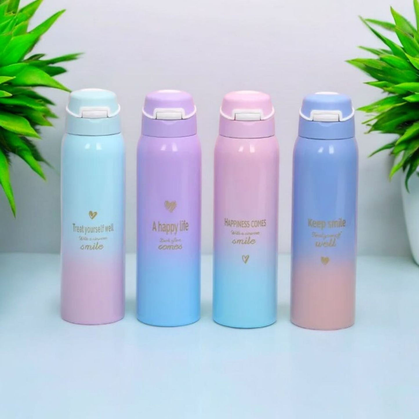 Pastel Gradient Straw Lid Water Bottle 500ml