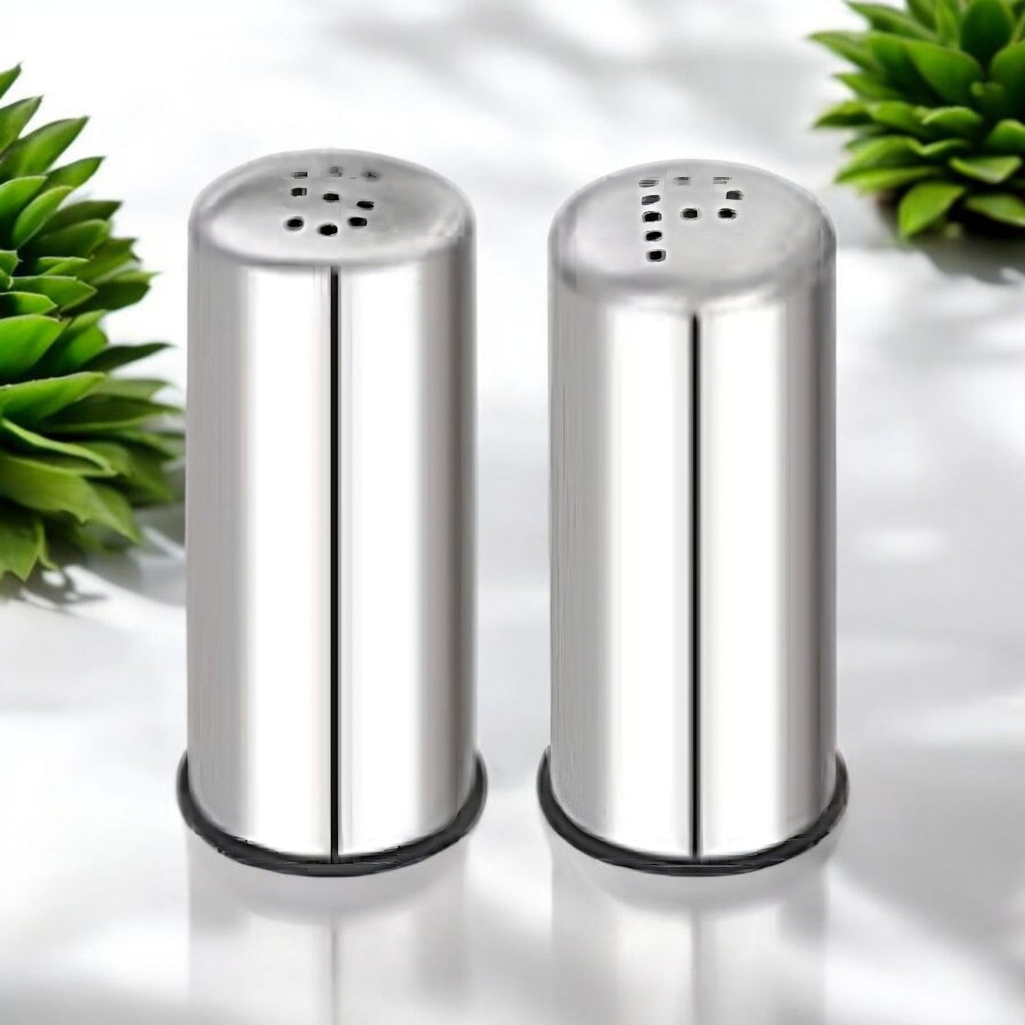 Stainless Steel Tall Salt & Pepper Shaker Set